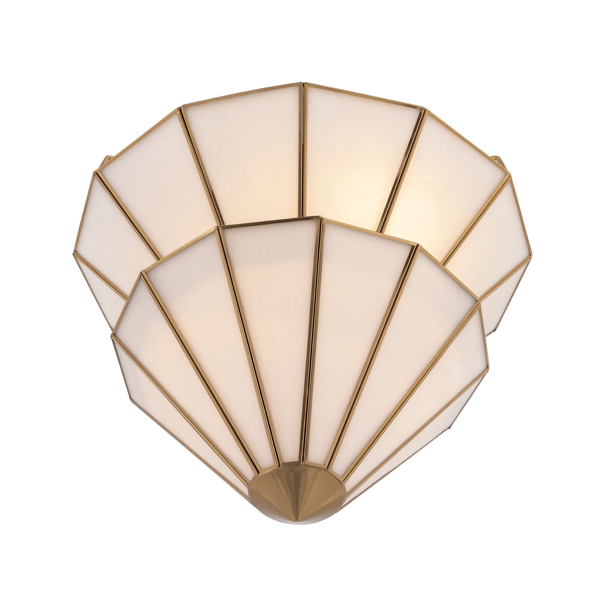 Metropolitan Jaxen 17.75 in. 3-Light Semi-Flush Mount, Legacy Brass & White Handmade