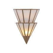 Metropolitan Jaxen 14 in. 2-Light Wall Sconce, Legacy Brass with White Handmade Art Glass