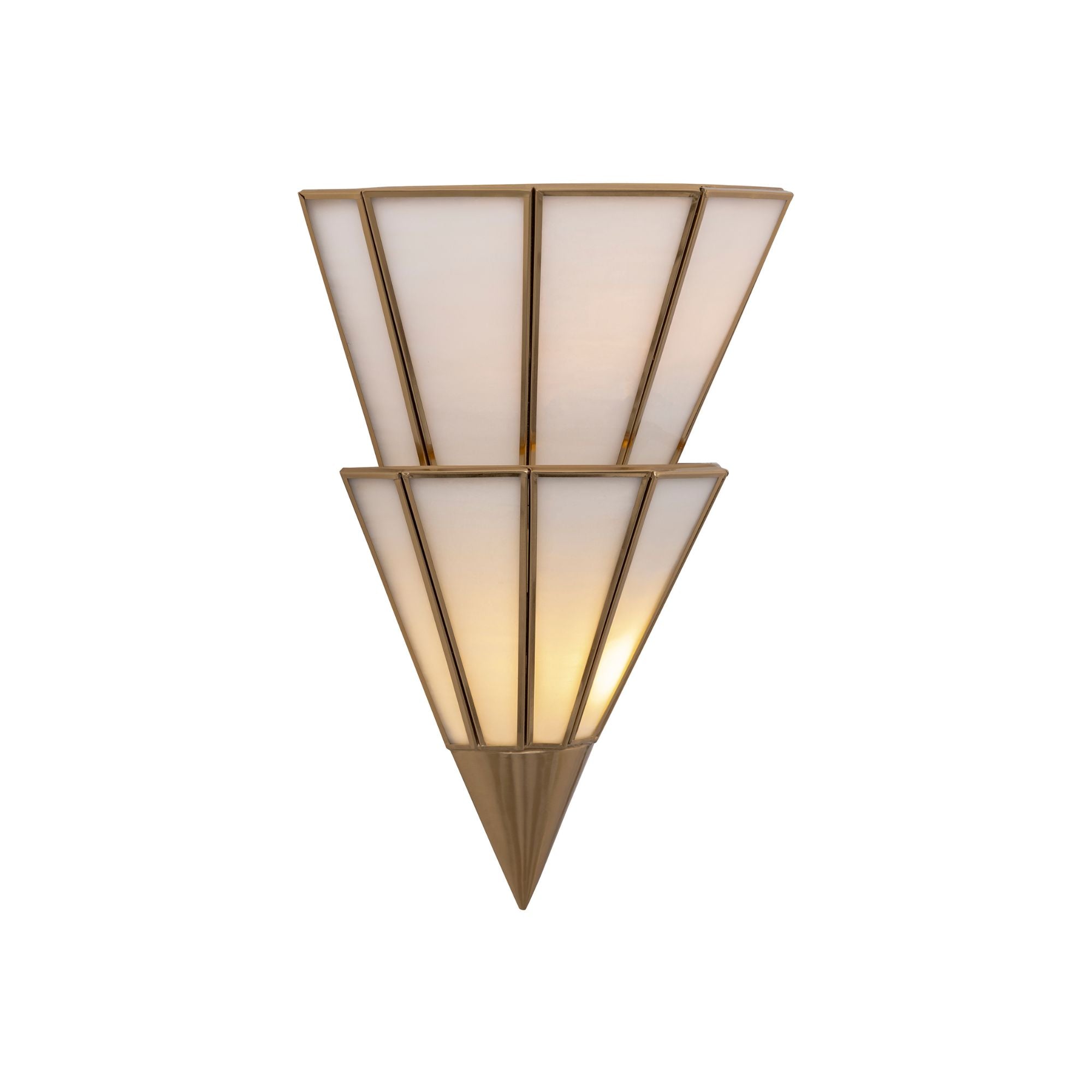 Metropolitan Jaxen 14 in. 2-Light Wall Sconce, Legacy Brass with White Handmade Art Glass