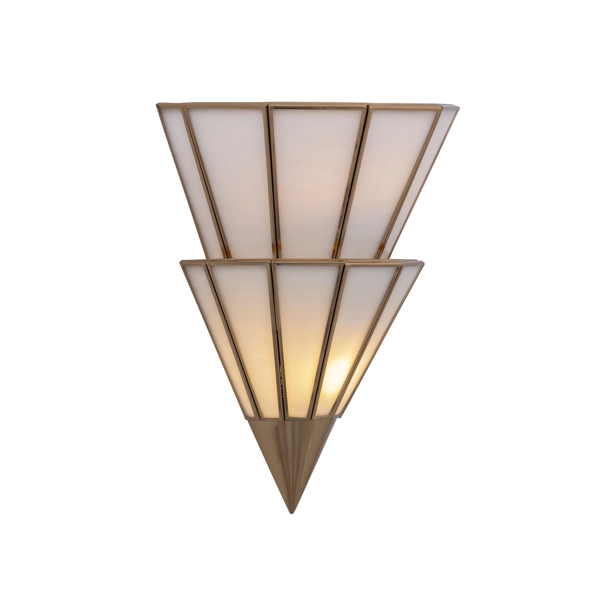 Metropolitan Jaxen 14 in. 2-Light Wall Sconce, Legacy Brass with White Handmade Art Glass