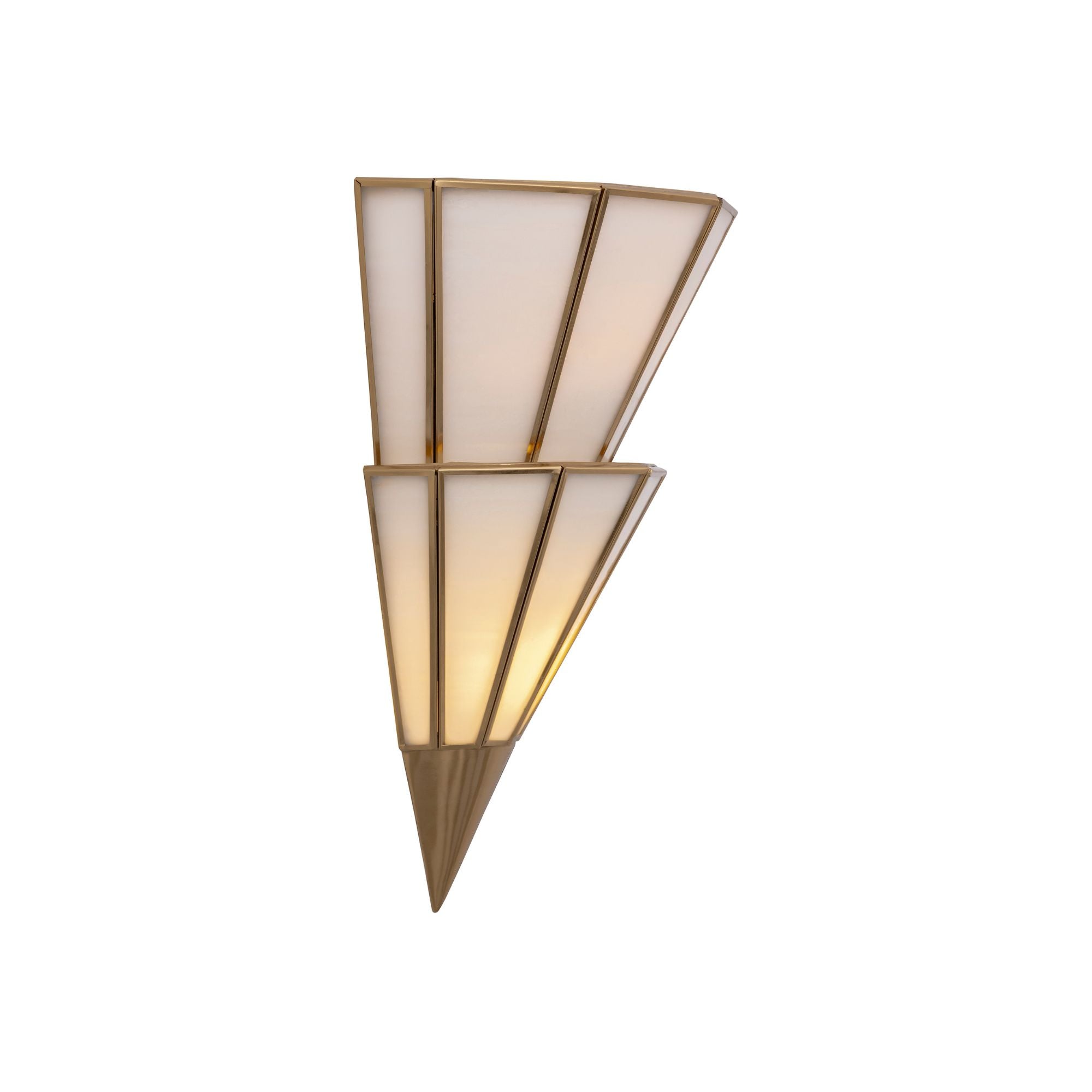 Metropolitan Jaxen 14 in. 2-Light Wall Sconce, Legacy Brass with White Handmade Art Glass