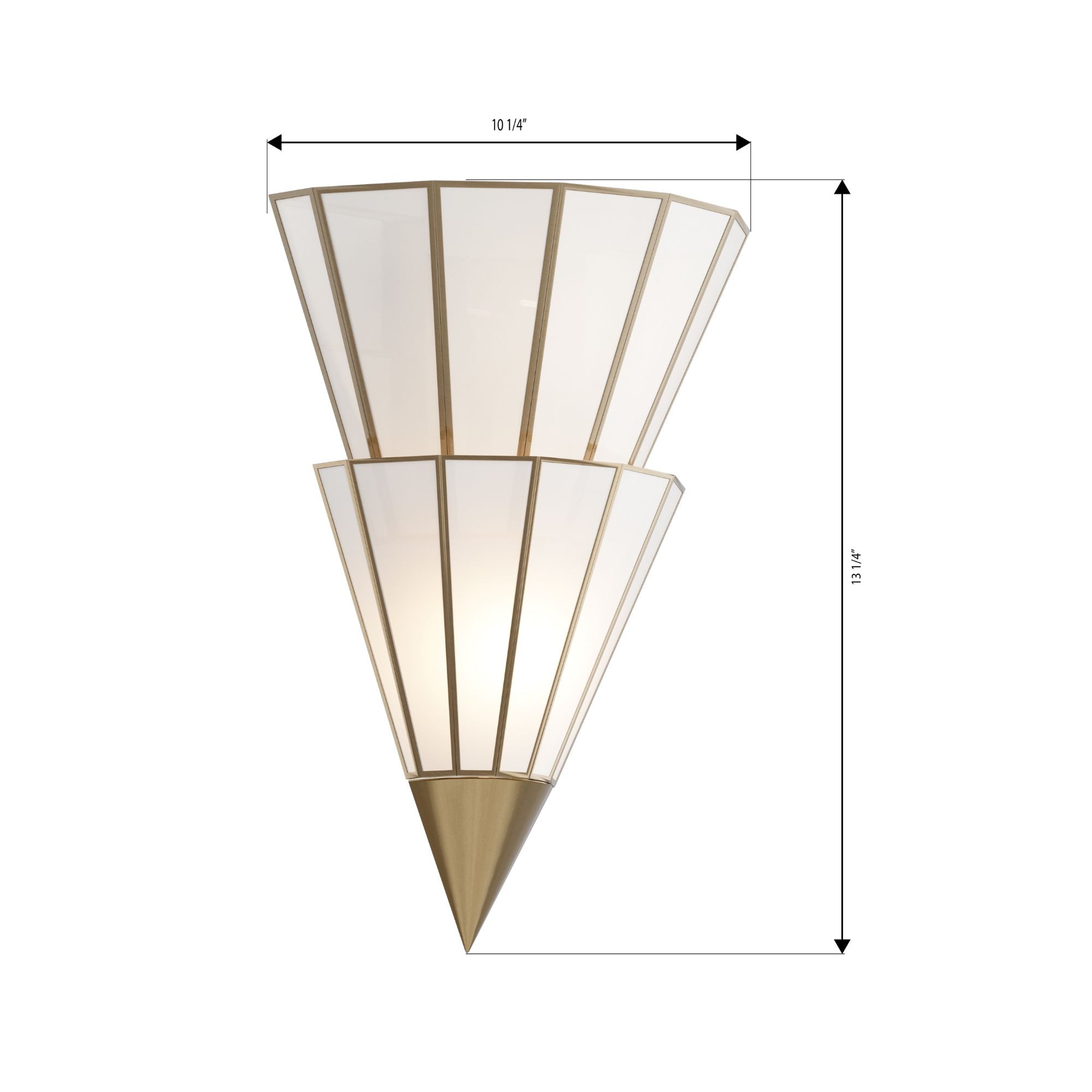Metropolitan Jaxen 14 in. 2-Light Wall Sconce, Legacy Brass with White Handmade Art Glass