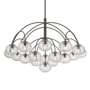 Metropolitan Lenora Chandelier, Dark Bronze with Clear Ribbed Glass