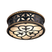 Montparnasse 16" 2-Light Flush Mount, French Coal & Gold Finish
