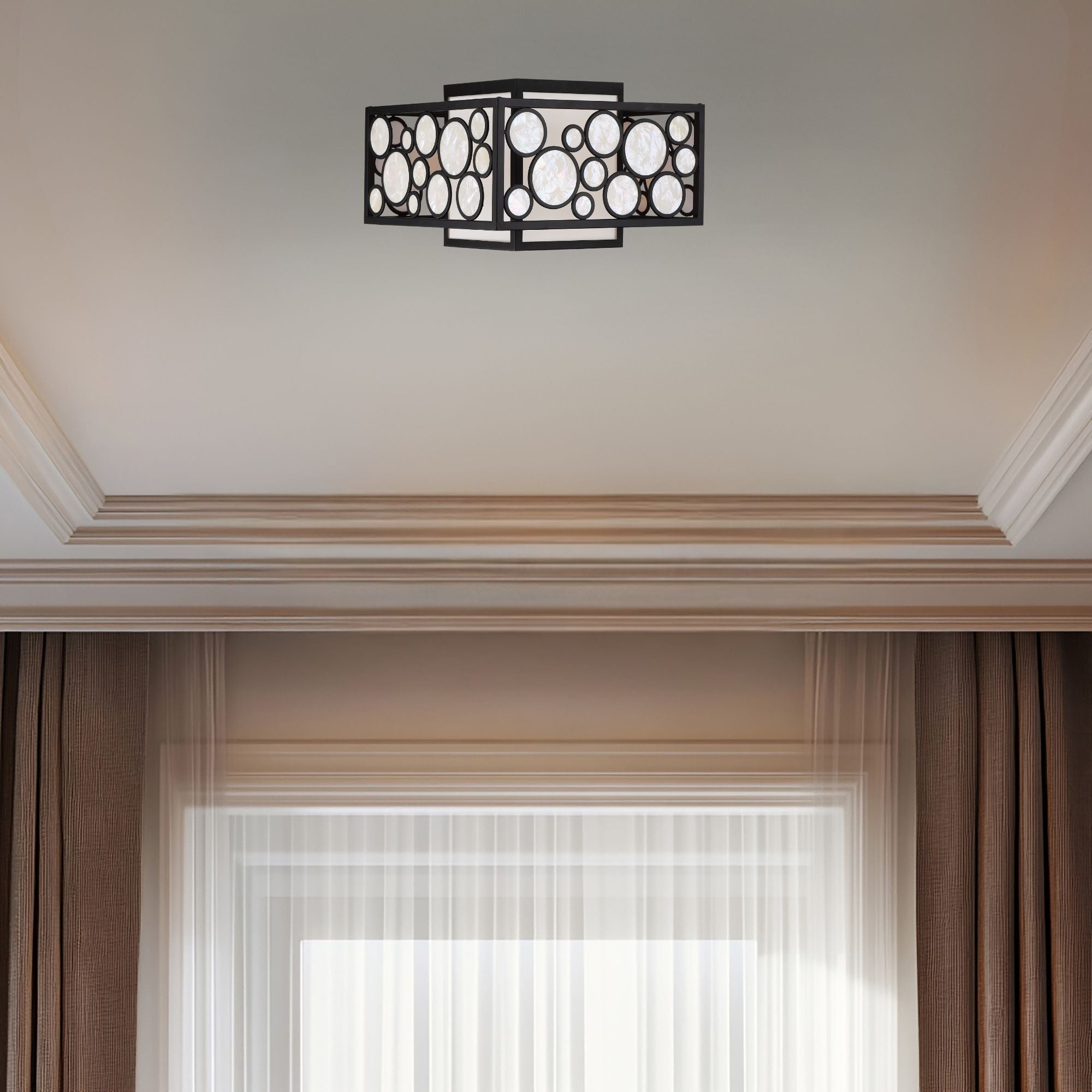 Mosaic 15" 2-Light Flush Mount, Oil Rubbed Bronze Finish