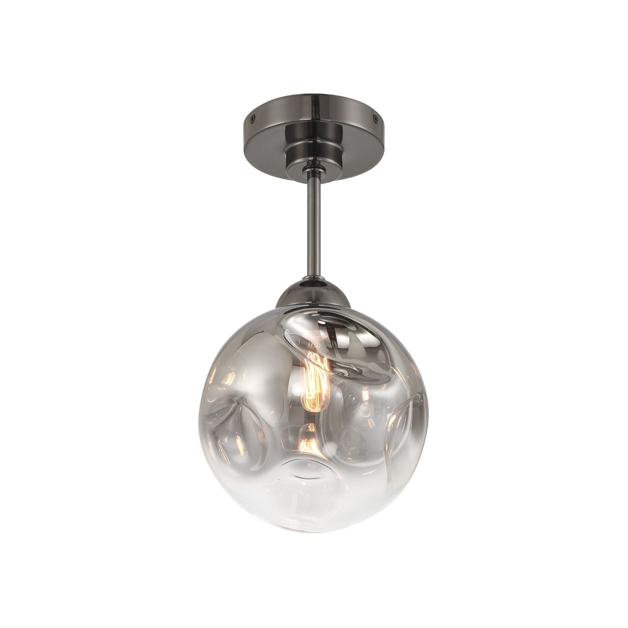 Neveh 15" Semi-Flush Mount, Gun Metal Finish