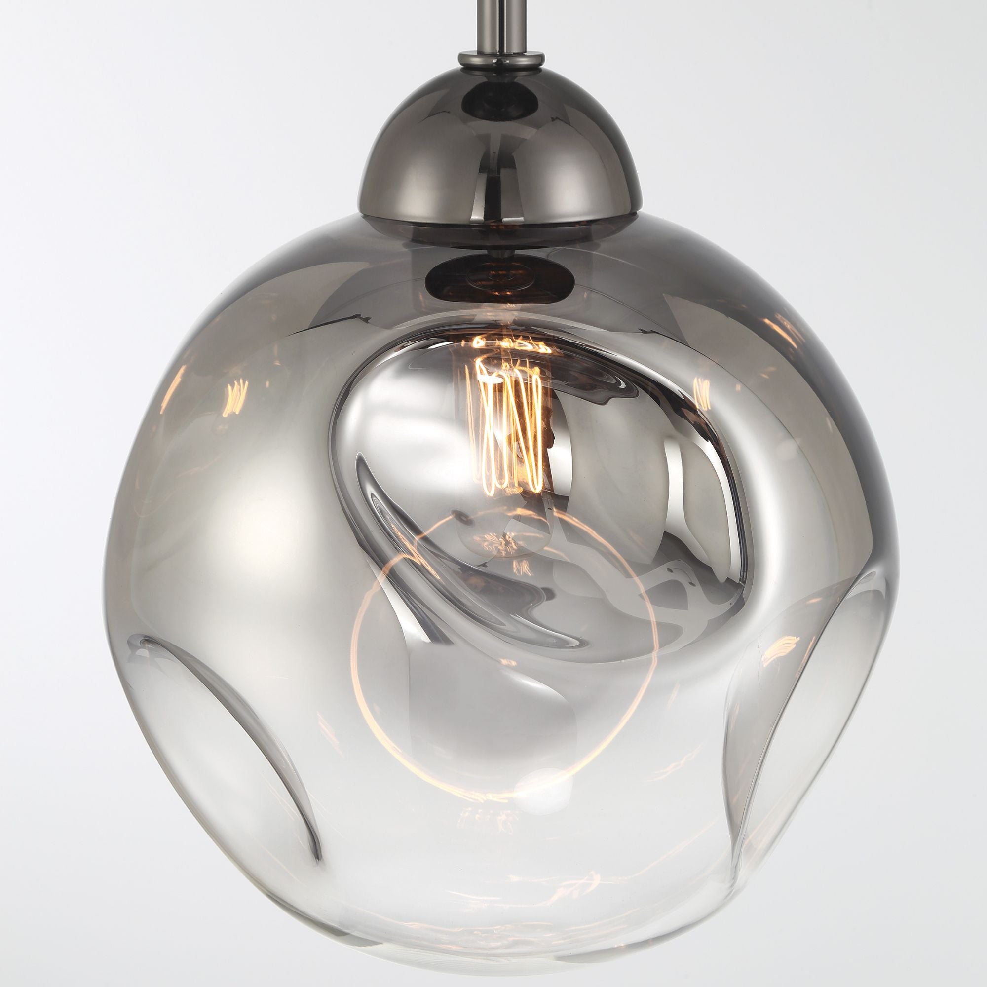 Neveh 15" Semi-Flush Mount, Gun Metal Finish