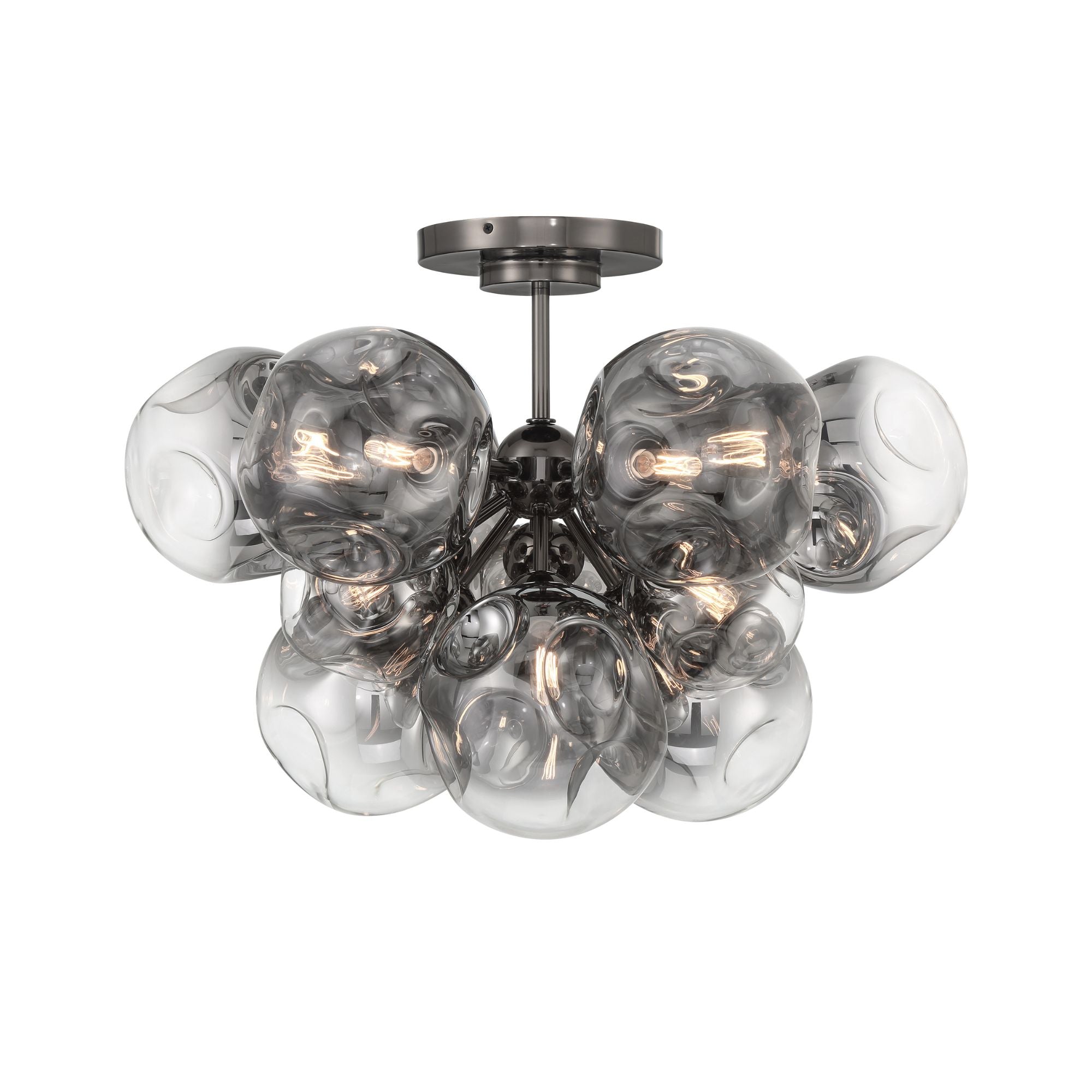 Neveh 28" 12-Light Semi-Flush Mount, Gun Metal Finish