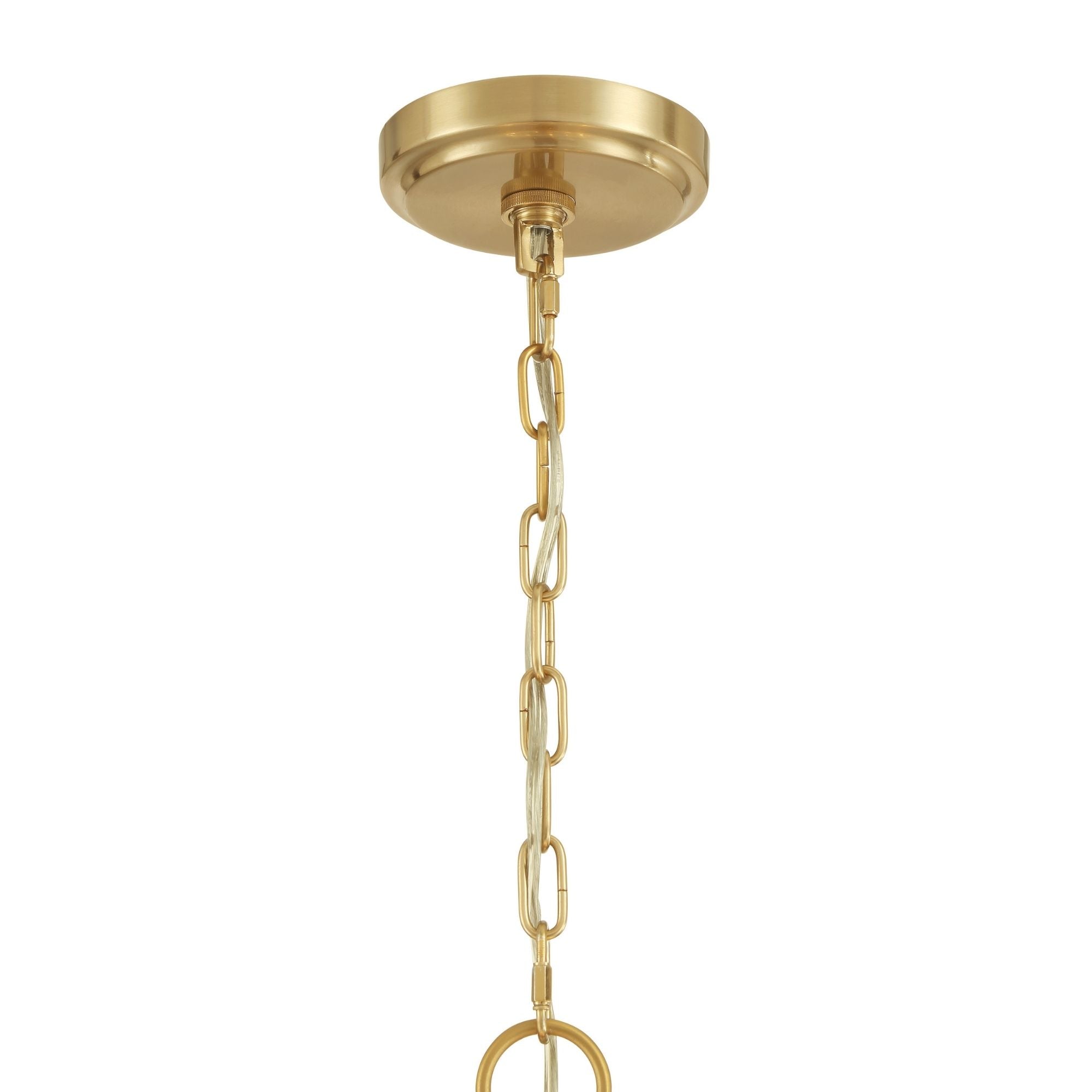 Metropolitan Orchid 28.5 in. 10-Light Pendant, Legacy Brass with Handmade Amber Glass