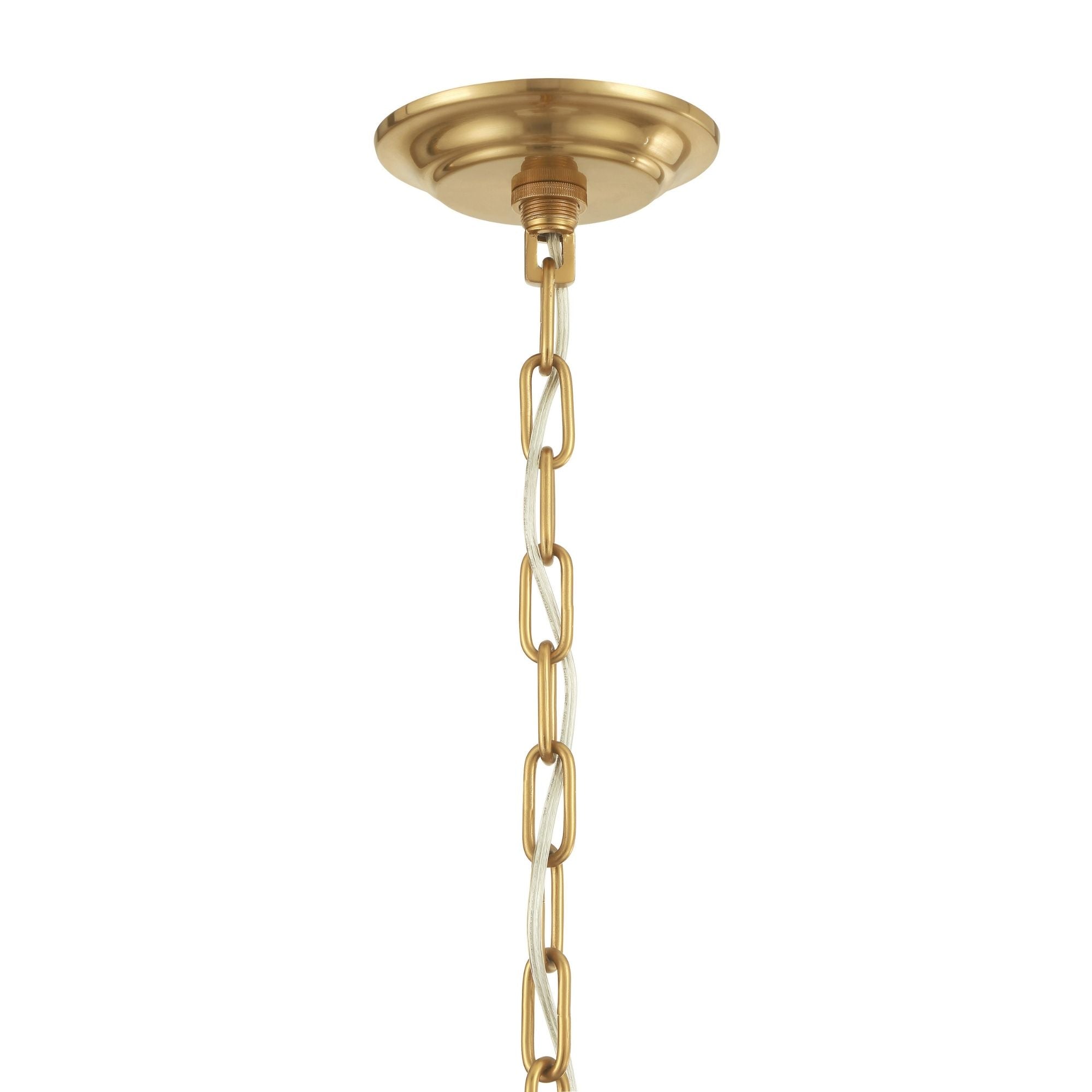 Metropolitan Orchid 35.5 in. 10-Light Pendant, Legacy Brass with Handmade White Glass Shades