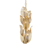 Metropolitan Orchid 35.5" 10-Light Pendant, Legacy Brass with Amber Handmade Glass