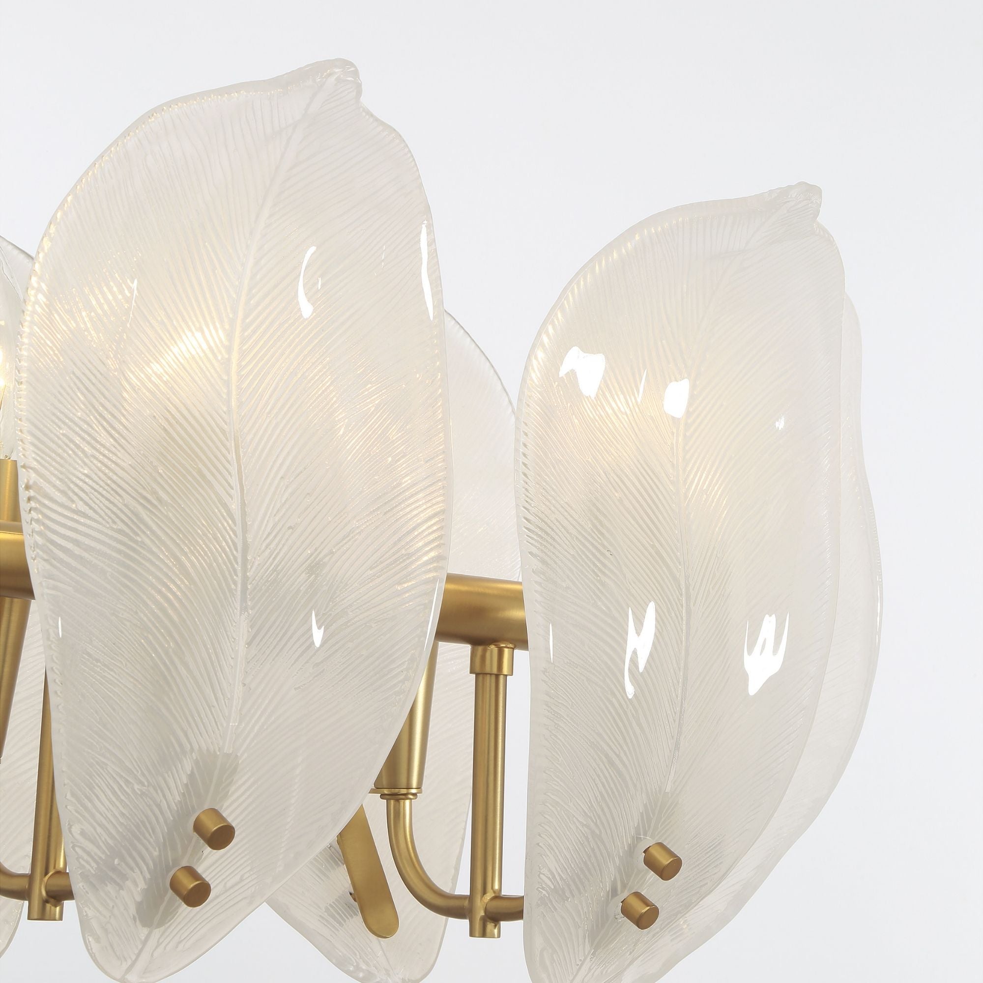 Metropolitan Orchid 48 in. 14-Light Island Pendant, Legacy Brass with Handmade Glass Shades