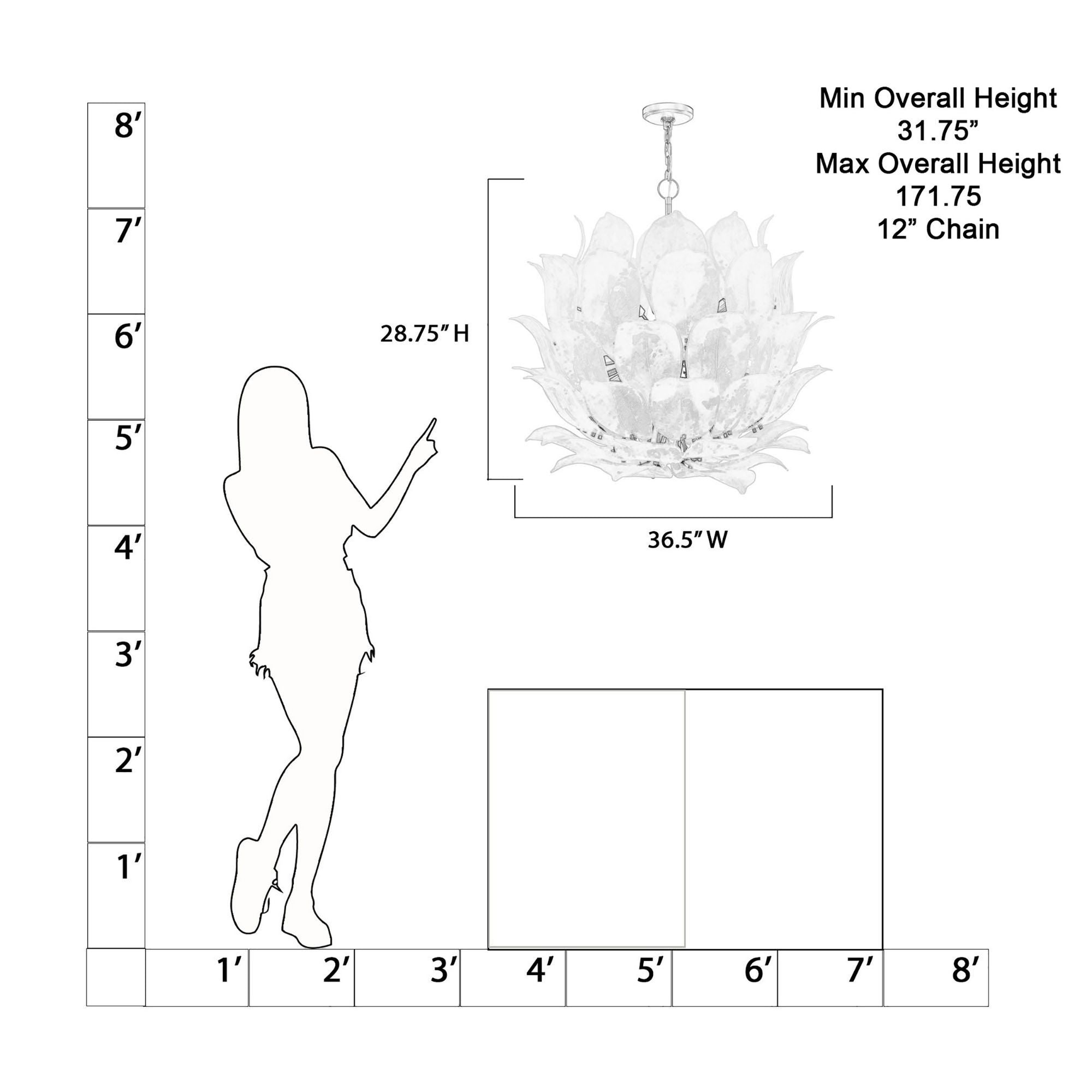 Metropolitan Orchid 35.5 in. 24-Light Pendant, Legacy Brass with Handmade Amber Glass