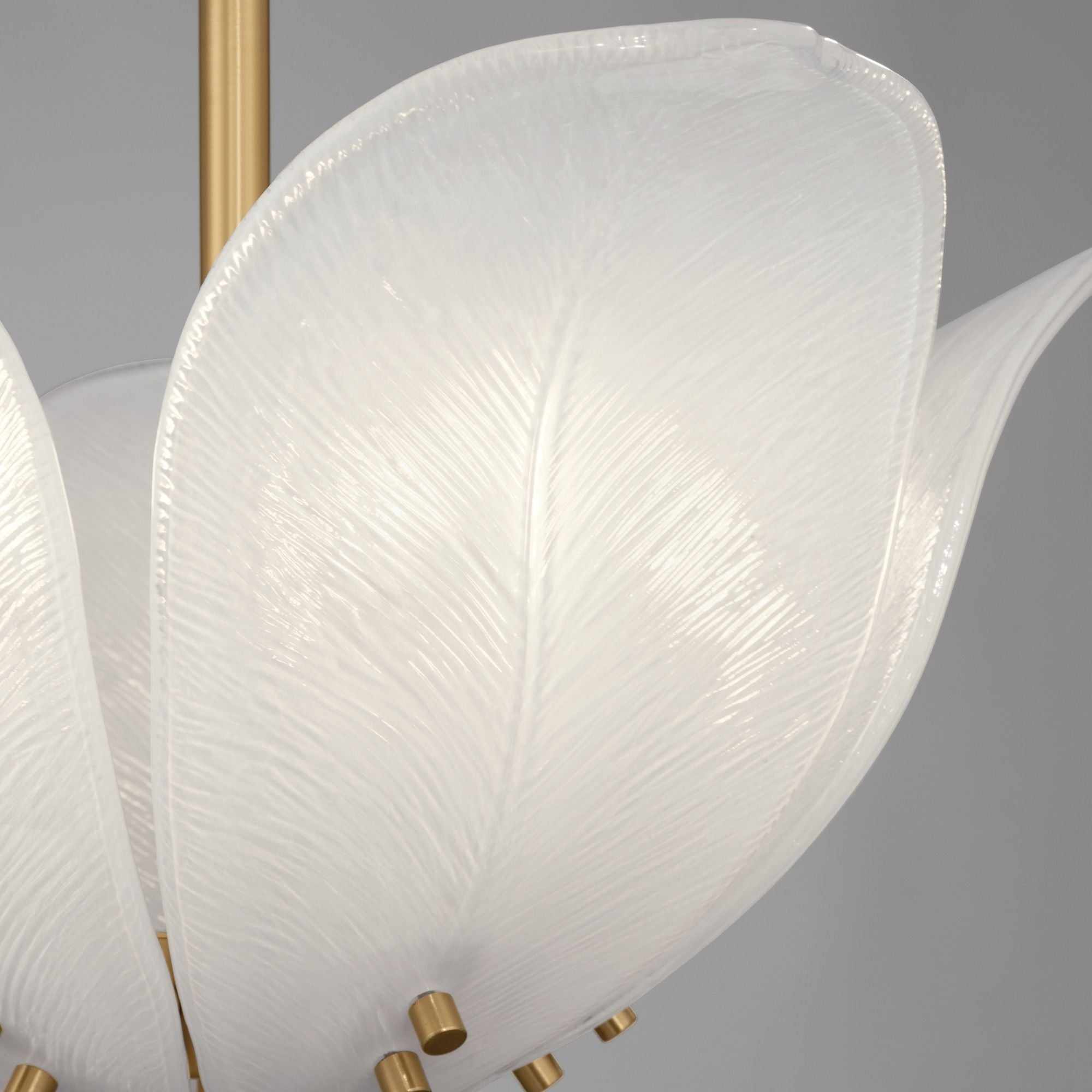 Metropolitan Orchid 18 in. 5-Light Semi-Flush Mount, Legacy Brass with White  Glass Bowl