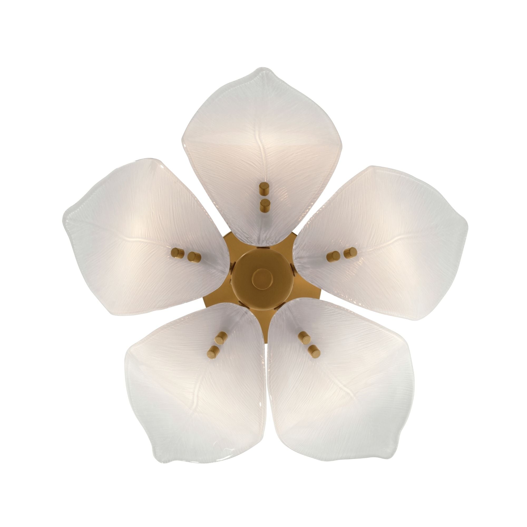 Metropolitan Orchid 18 in. 5-Light Semi-Flush Mount, Legacy Brass with White  Glass Bowl