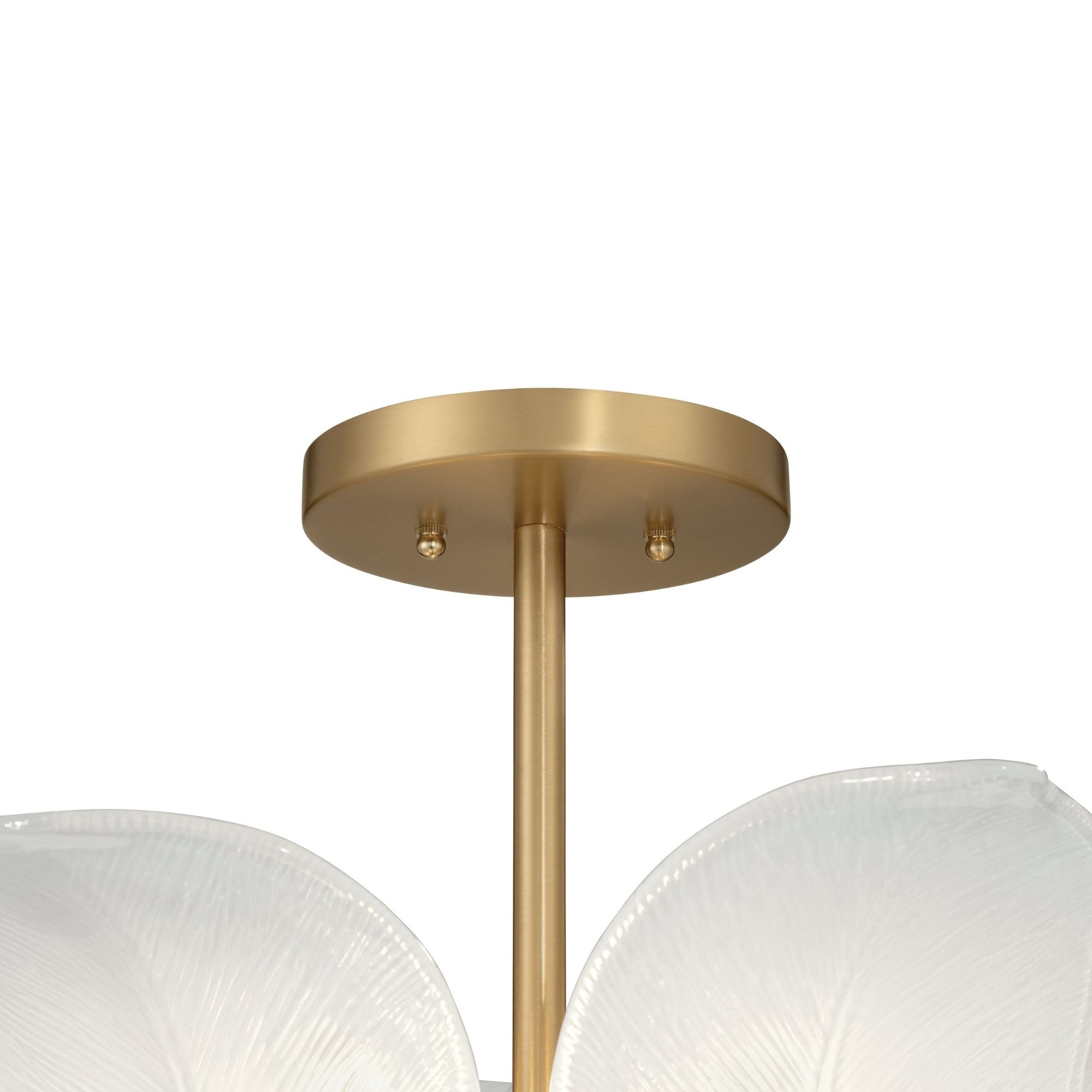 Metropolitan Orchid 18 in. 5-Light Semi-Flush Mount, Legacy Brass with White  Glass Bowl