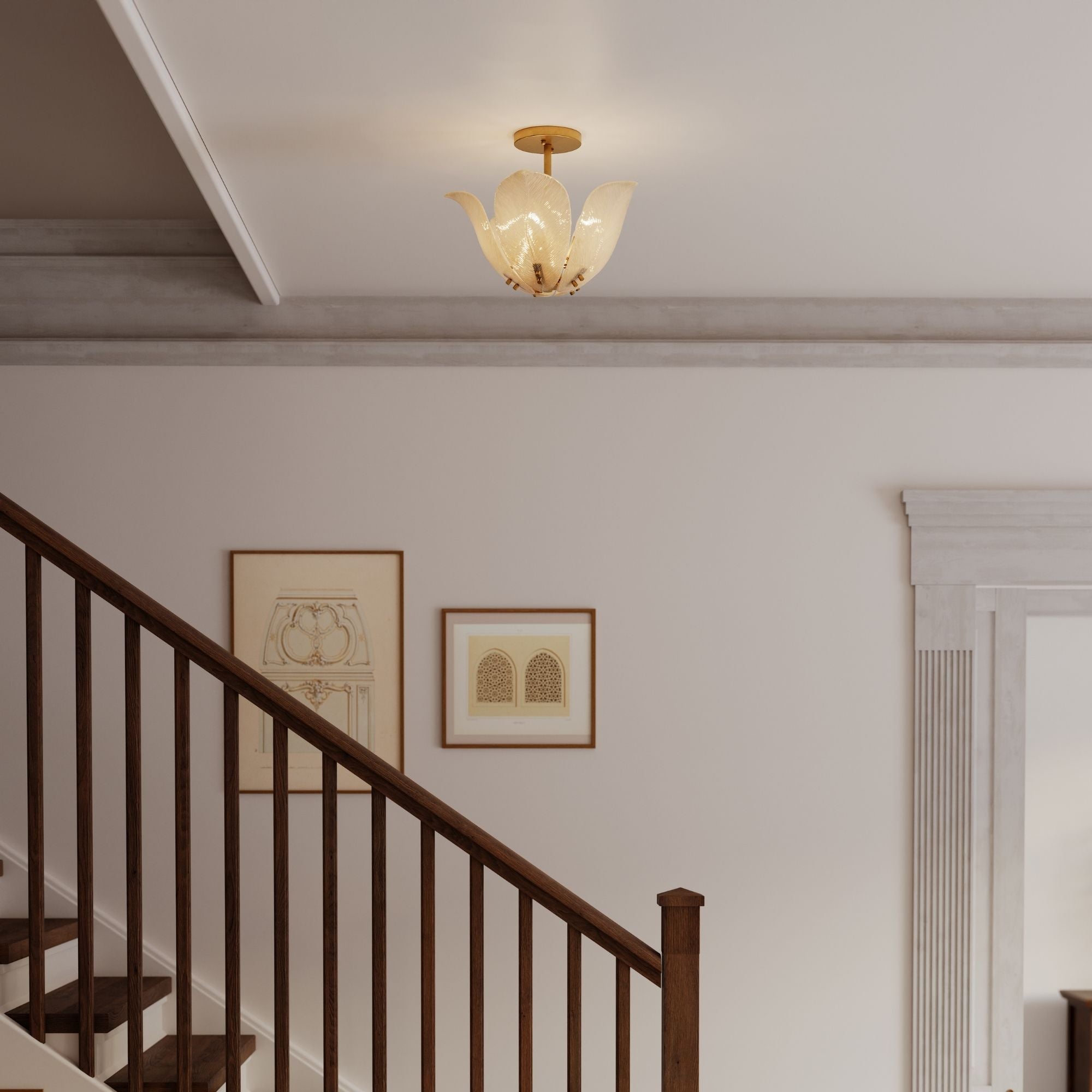 Metropolitan Orchid 18 in. 5-Light Semi-Flush Mount