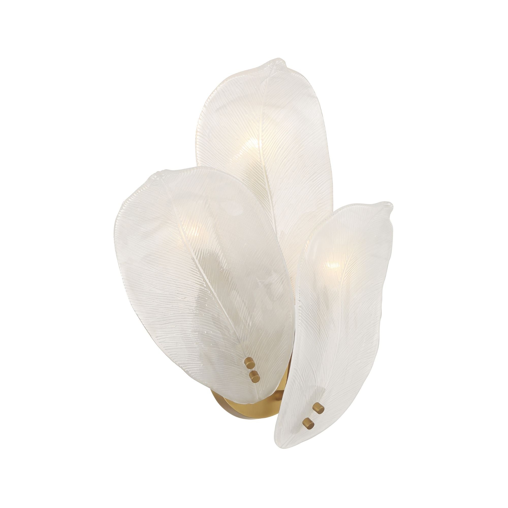 Metropolitan Orchid 18.25 in. 3-Light Wall Sconce, Legacy Brass with Handmade Glass Shades