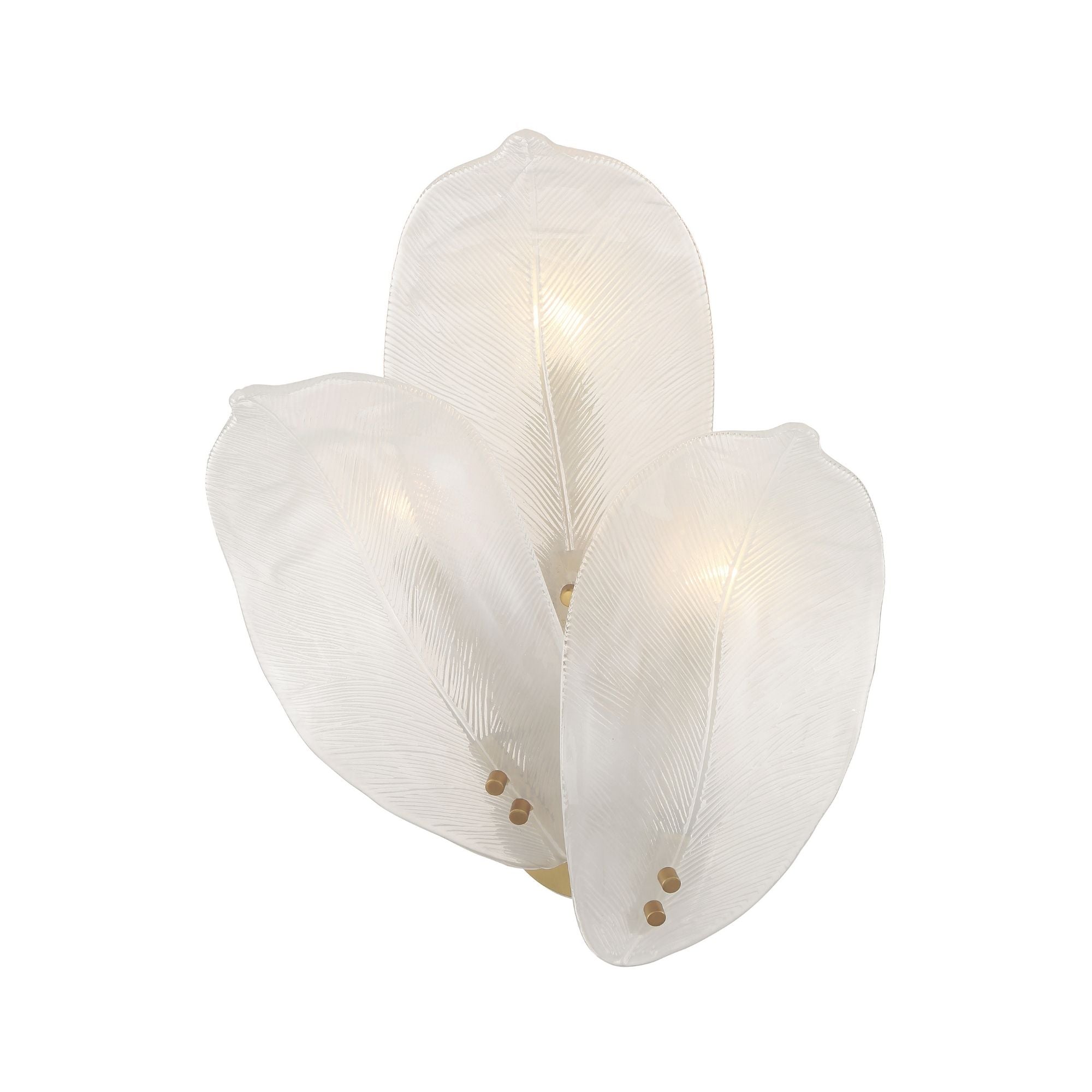 Metropolitan Orchid 18.25 in. 3-Light Wall Sconce, Legacy Brass with Handmade Glass Shades