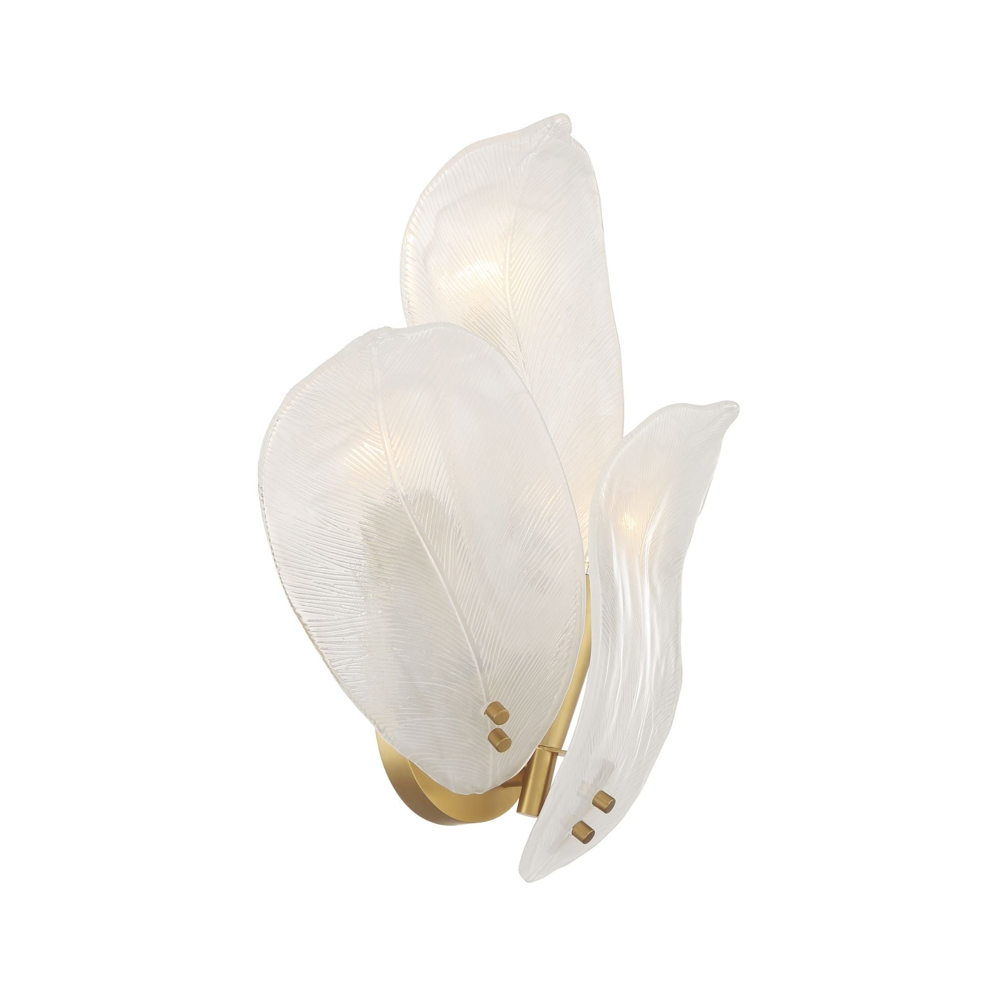 Metropolitan Orchid 18.25 in. 3-Light Wall Sconce, Legacy Brass with Handmade Glass Shades