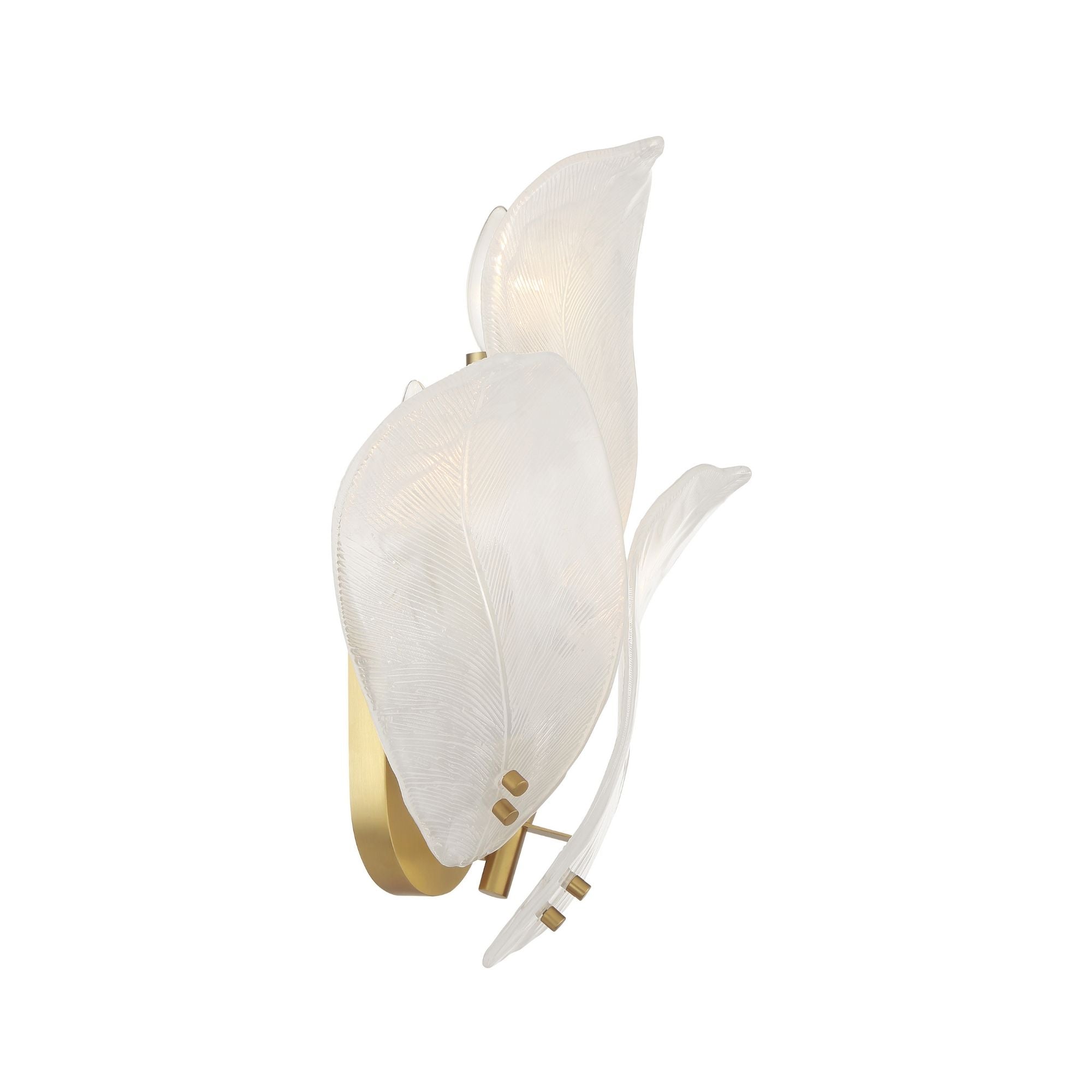 Metropolitan Orchid 18.25 in. 3-Light Wall Sconce, Legacy Brass with Handmade Glass Shades