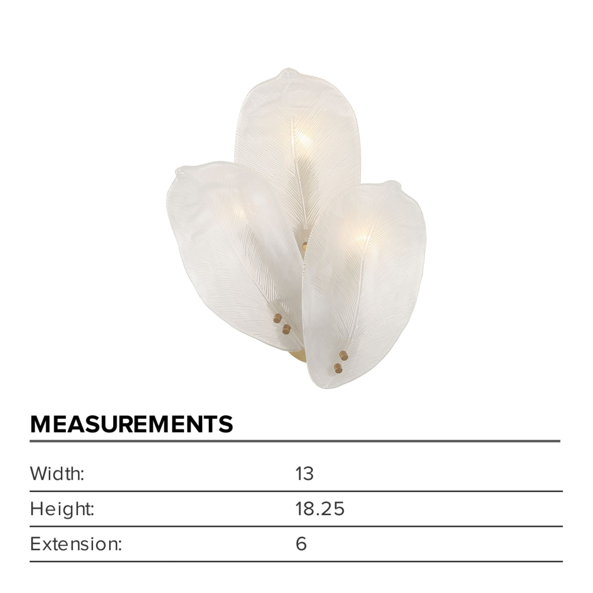 Metropolitan Orchid 18.25 in. 3-Light Wall Sconce, Legacy Brass with Handmade Glass Shades