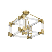 Prima Vista 19" 4-Light Semi-Flush Mount, Aged Antique Brass Finish