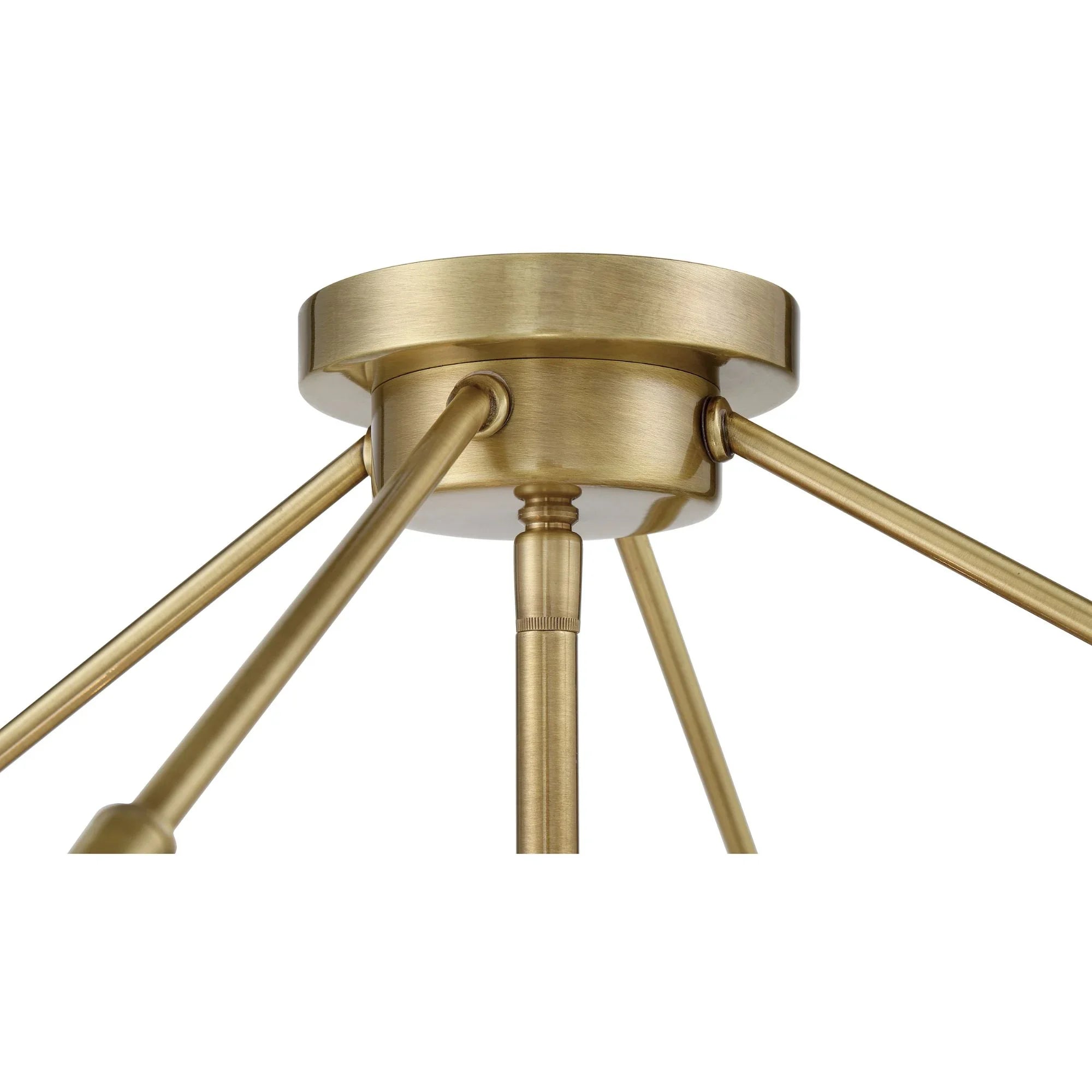 Prima Vista 19" 4-Light Semi-Flush Mount, Aged Antique Brass Finish