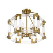 Prima Vista 21" 6-Light Semi Flush / Pendant, Aged Antique Brass Finish