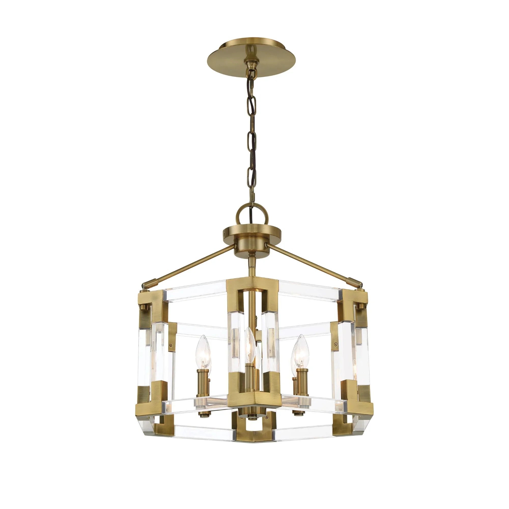 Prima Vista 21" 6-Light Semi Flush / Pendant, Aged Antique Brass Finish