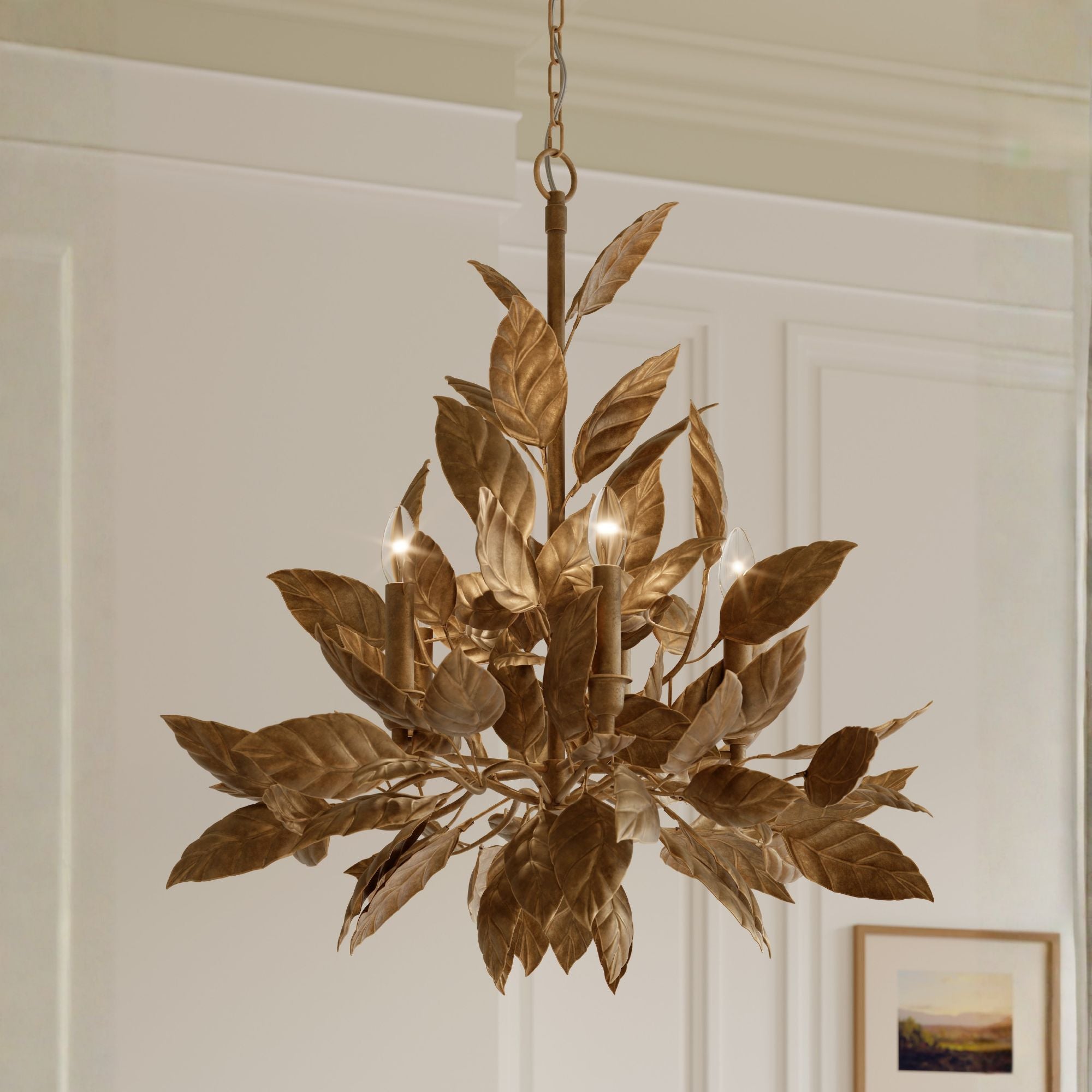 Metropolitan Lighting Seraphine Chandelier, Weathered Gold