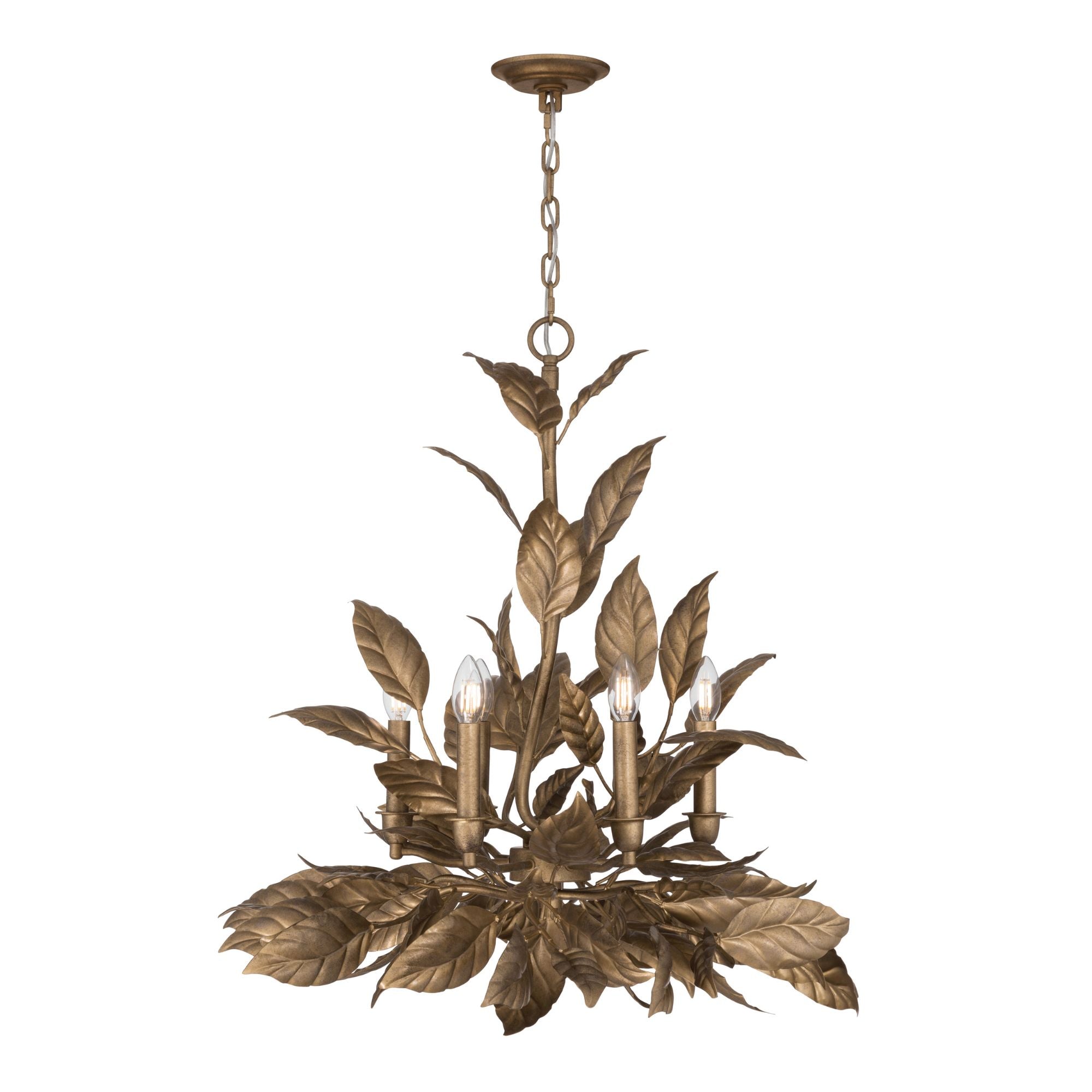 Metropolitan Lighting Seraphine 30 in. 6-Light Chandelier, Weathered Gold