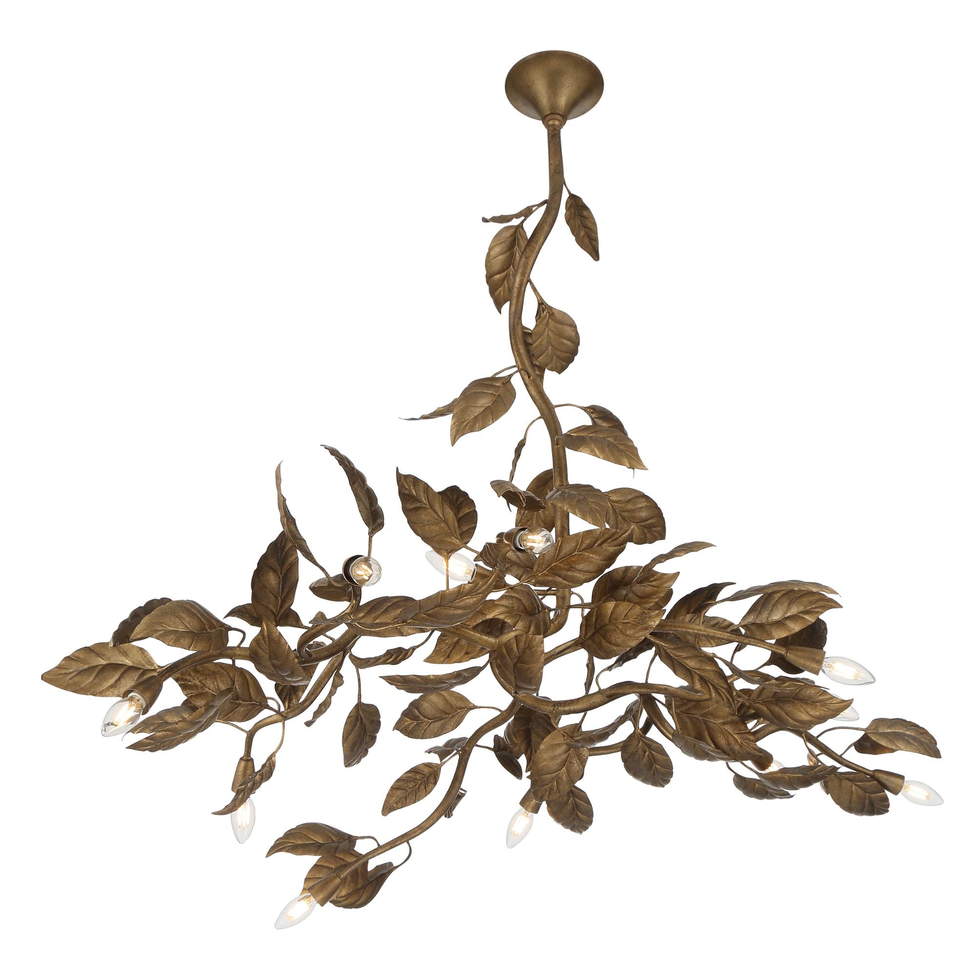 Metropolitan Lighting Seraphine 60 in. 11-Light Linear Chandelier, Weathered Gold