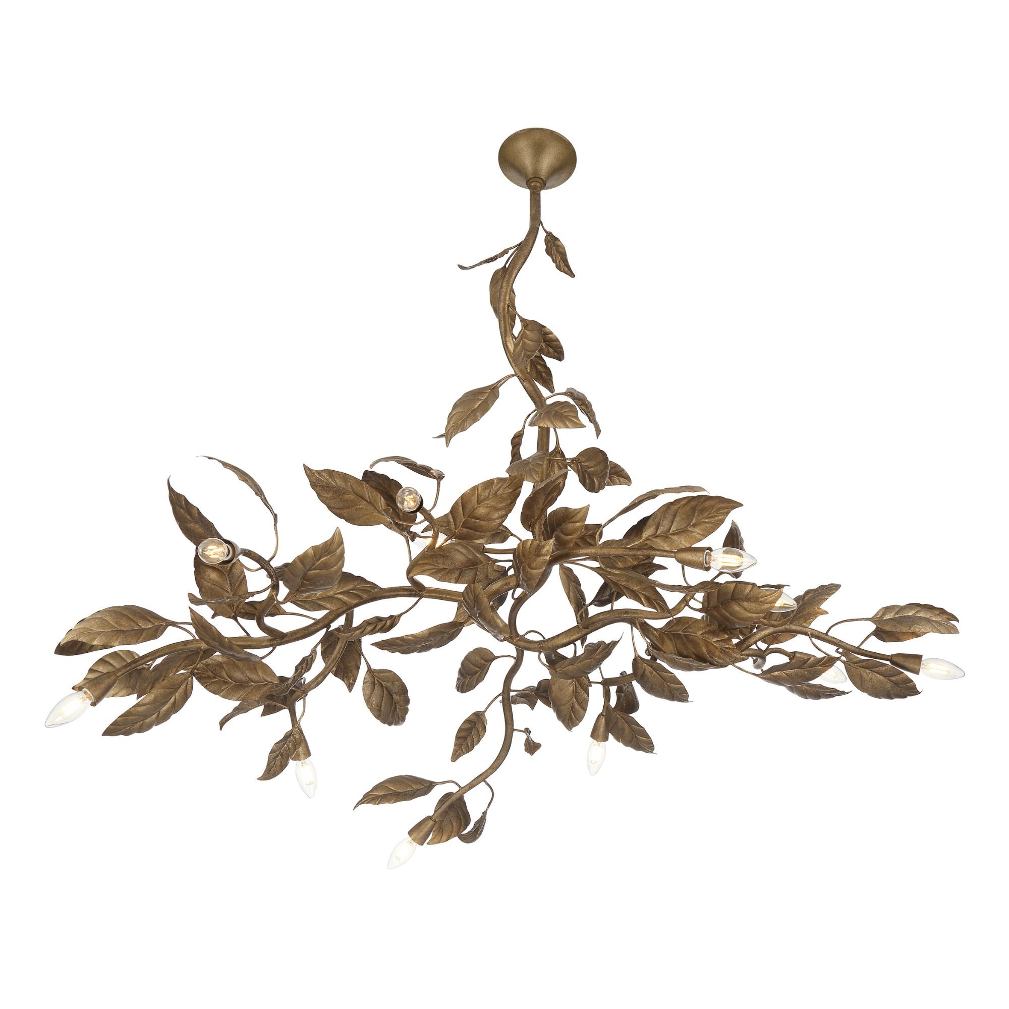 Metropolitan Lighting Seraphine 60 in. 11-Light Linear Chandelier, Weathered Gold