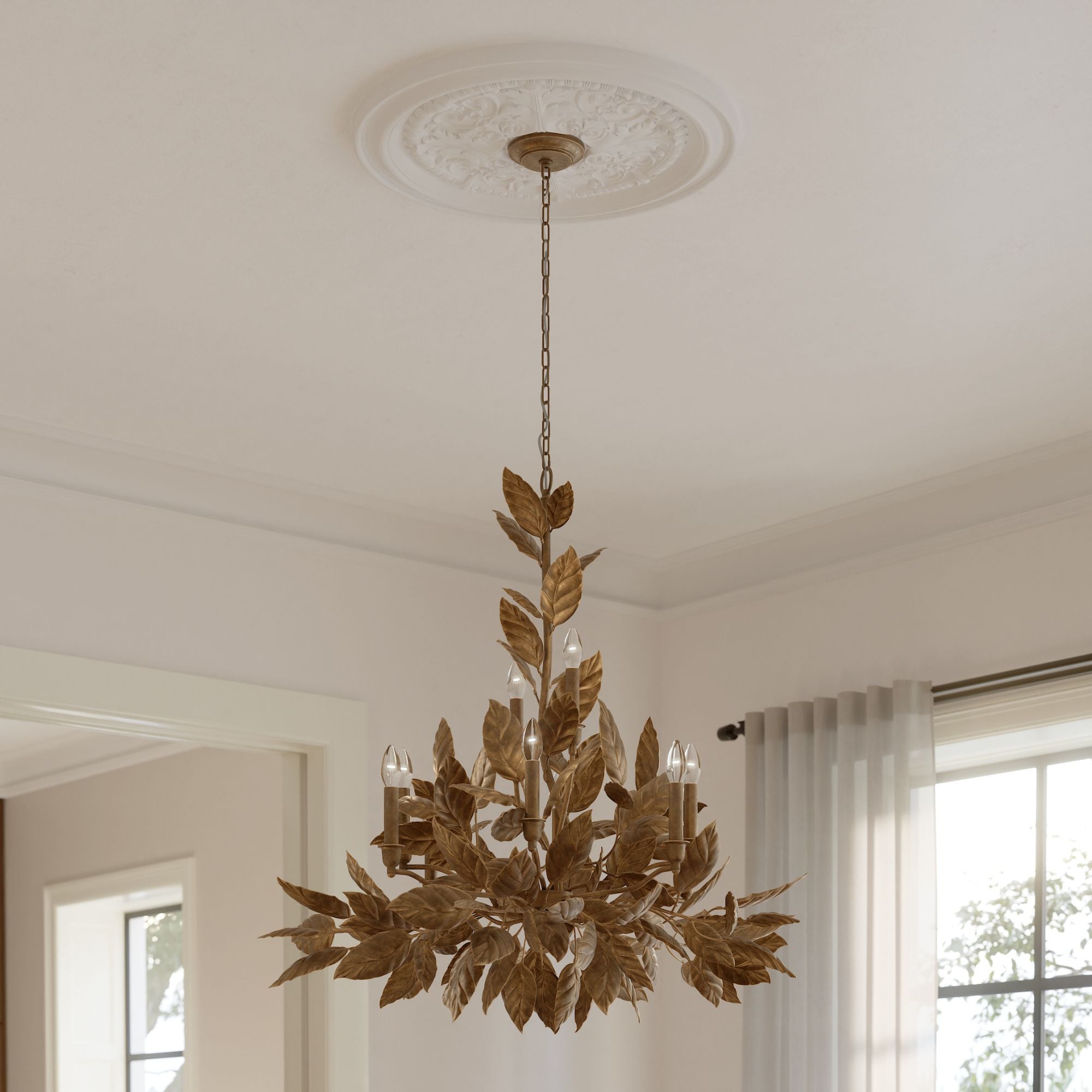 Metropolitan Lighting Seraphine Chandelier, Weathered Gold