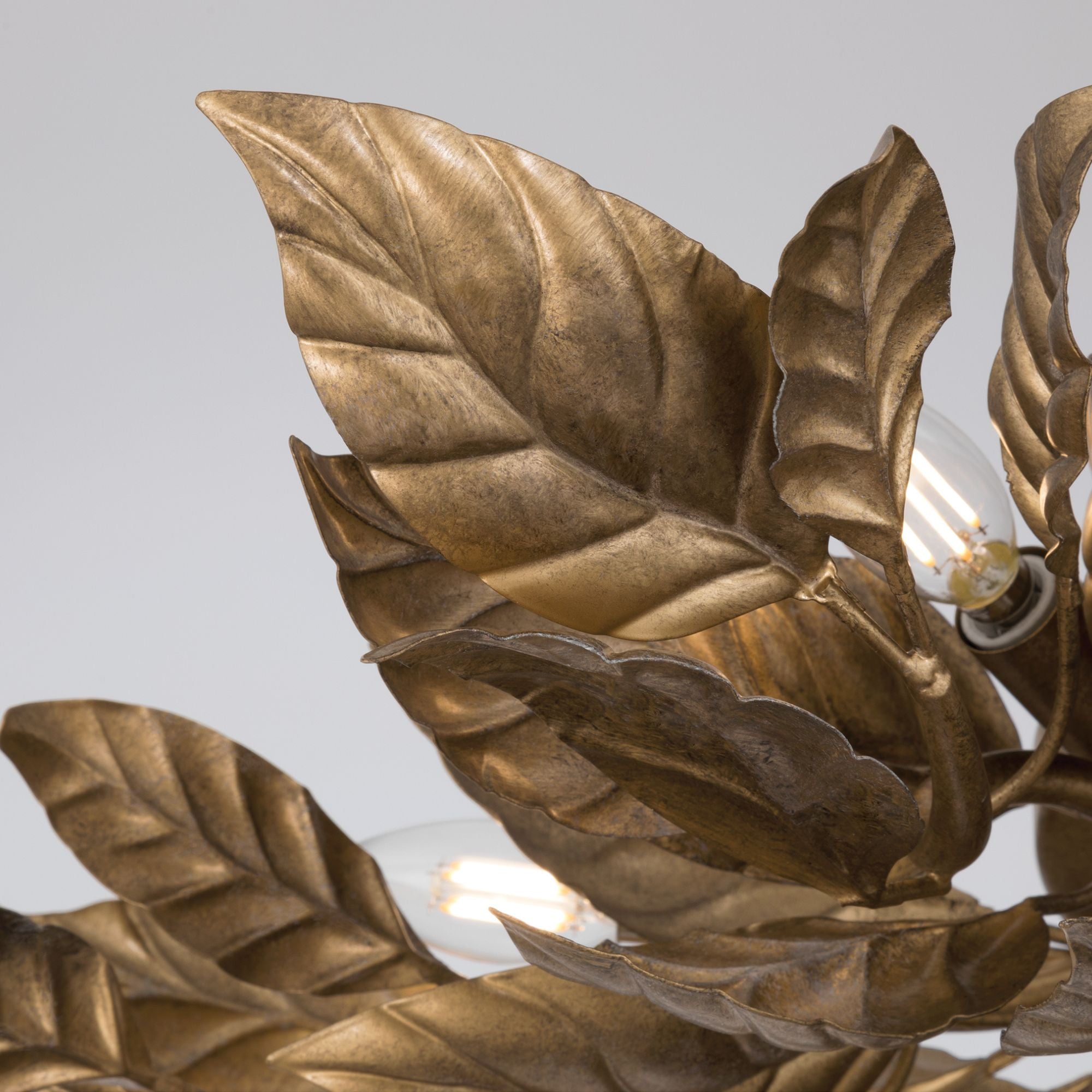 Metropolitan Lighting Seraphine 11.5 in. 6-Light Flush Mount, Weathered Gold