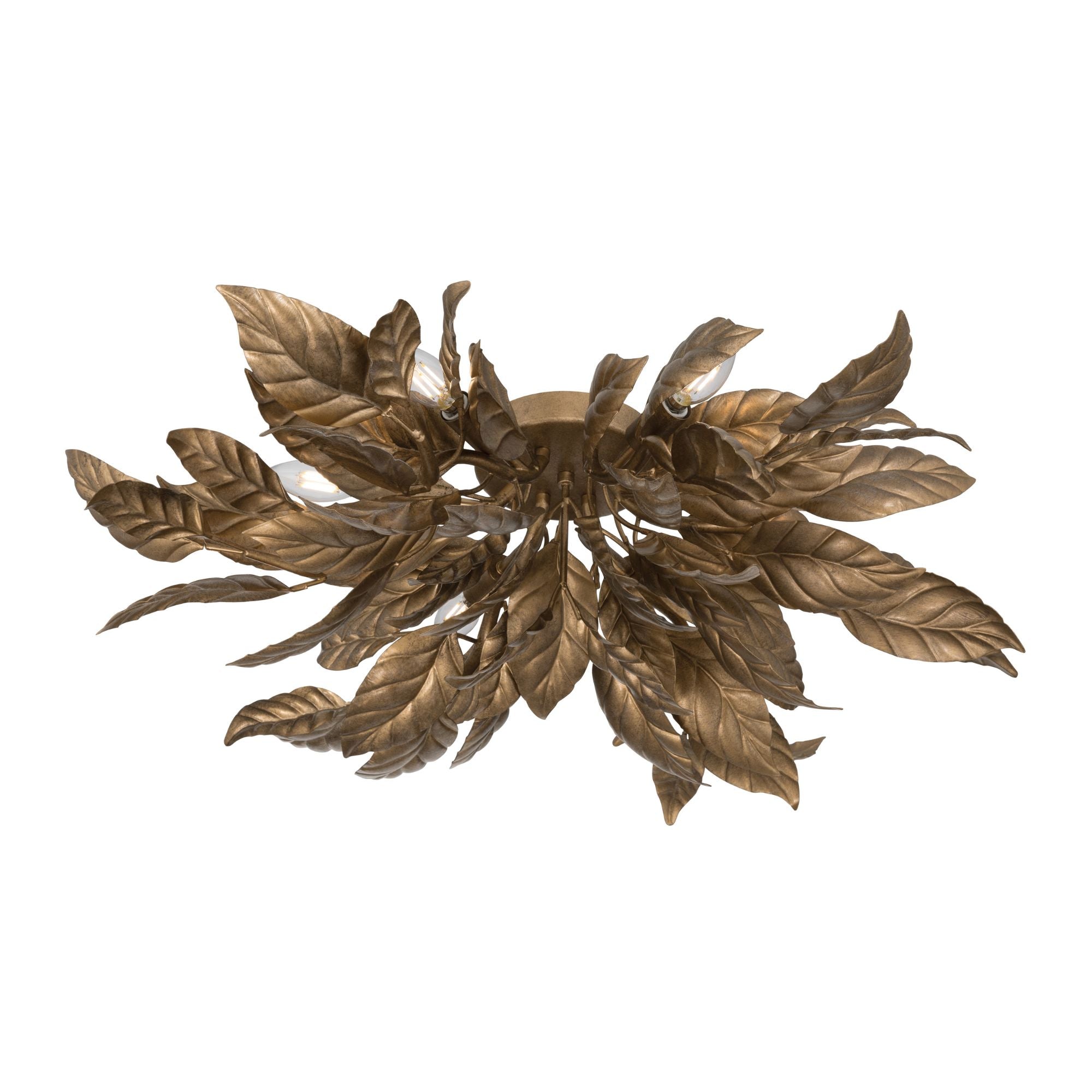 Metropolitan Lighting Seraphine 11.5 in. 6-Light Flush Mount, Weathered Gold