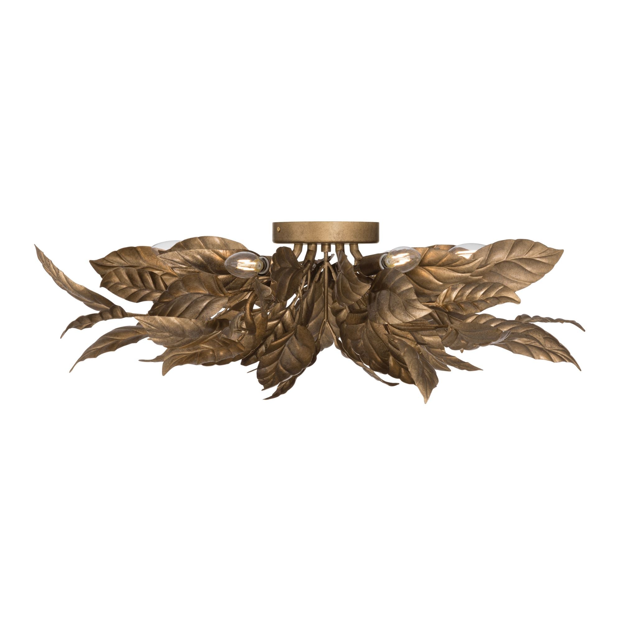 Metropolitan Lighting Seraphine 11.5 in. 6-Light Flush Mount, Weathered Gold