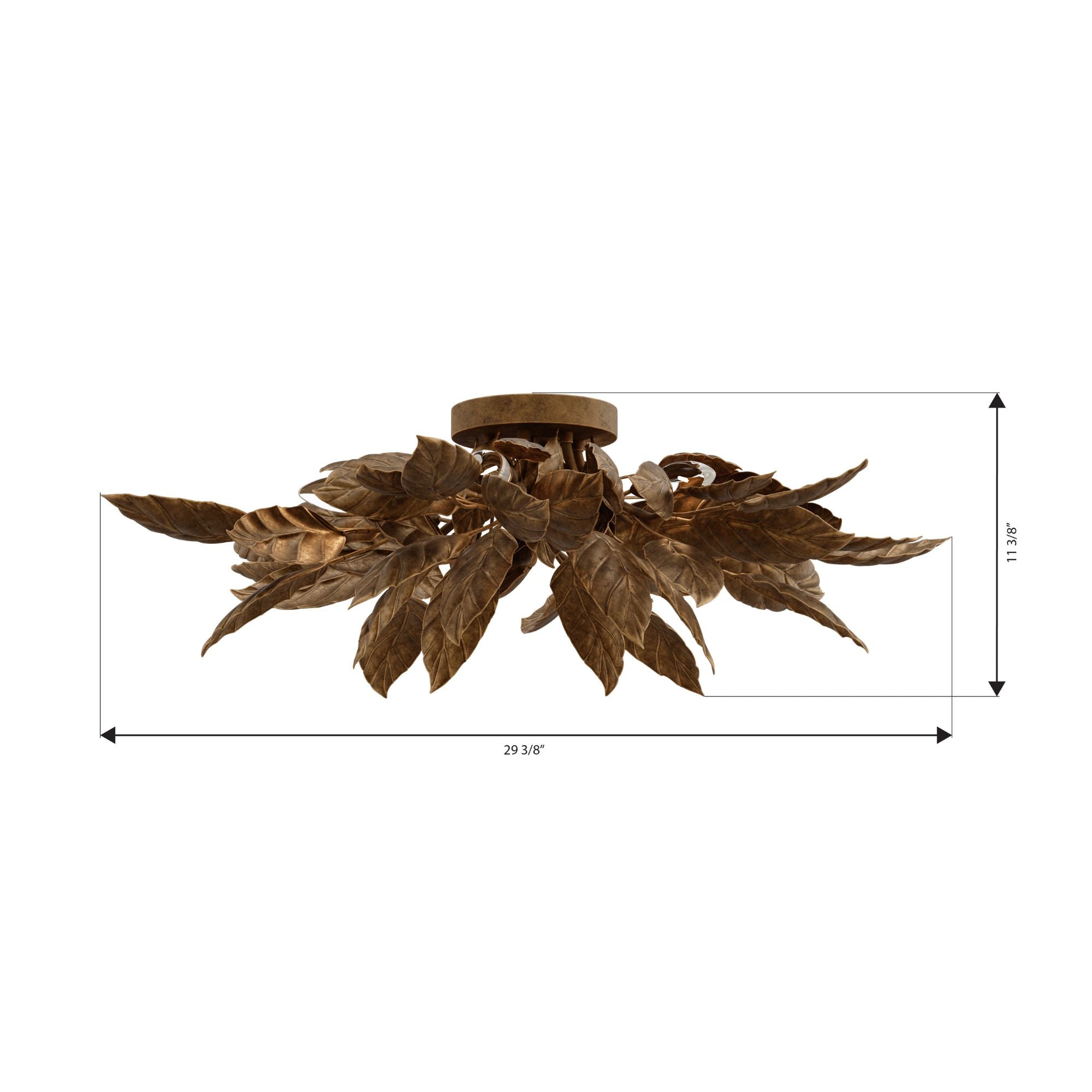 Metropolitan Lighting Seraphine 11.5 in. 6-Light Flush Mount, Weathered Gold