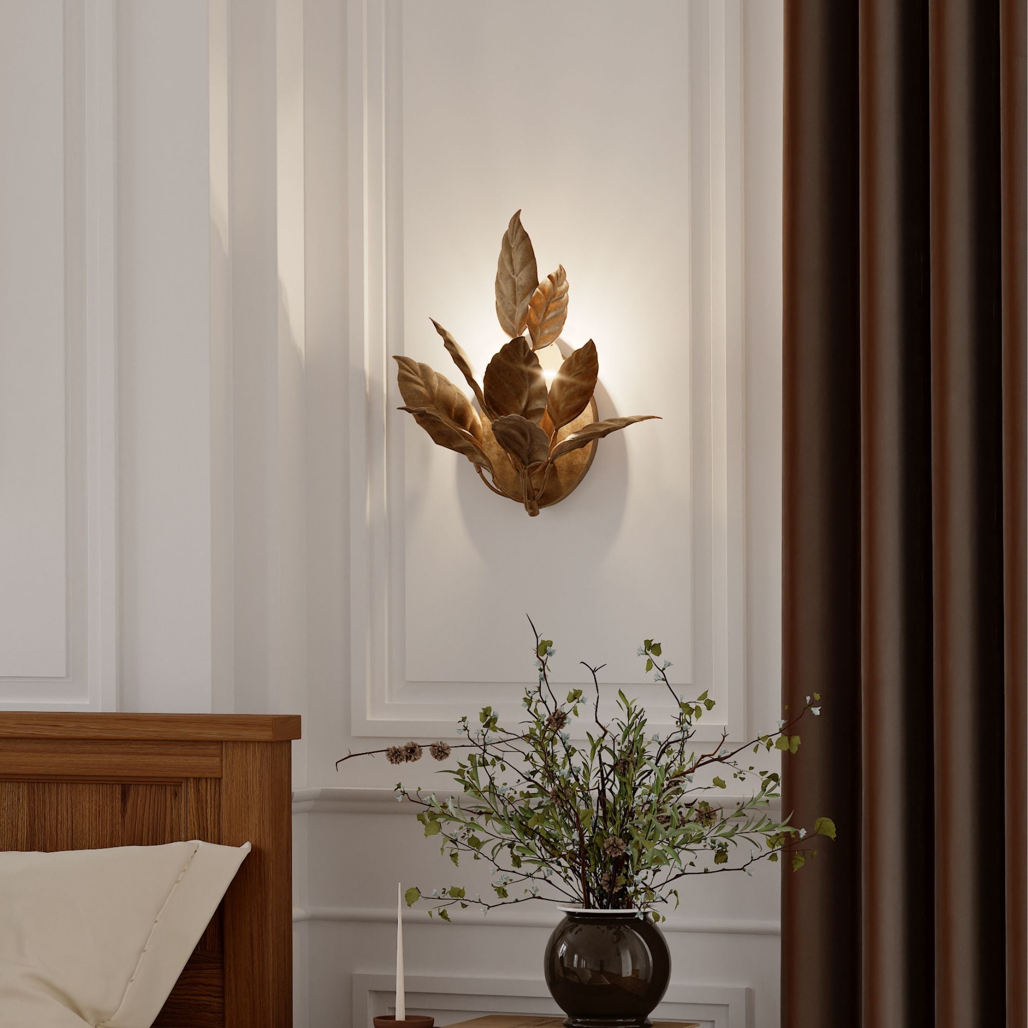 Metropolitan Lighting Seraphine 14.25 in. 2-Light Wall Sconce, Weathered Gold