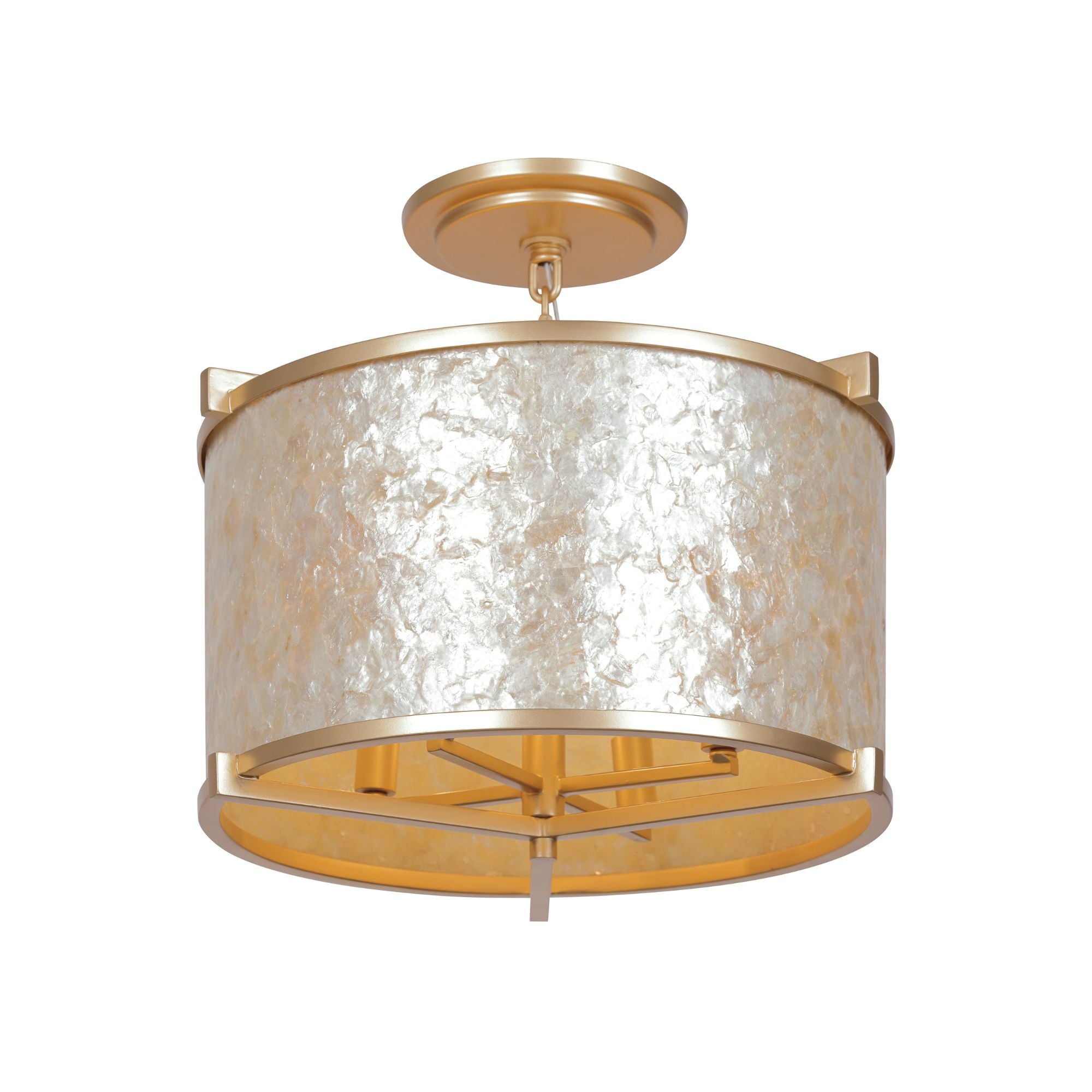 Sommers Bend 17" 4-Light Semi-Flush Mount, Fawn Gold Finish