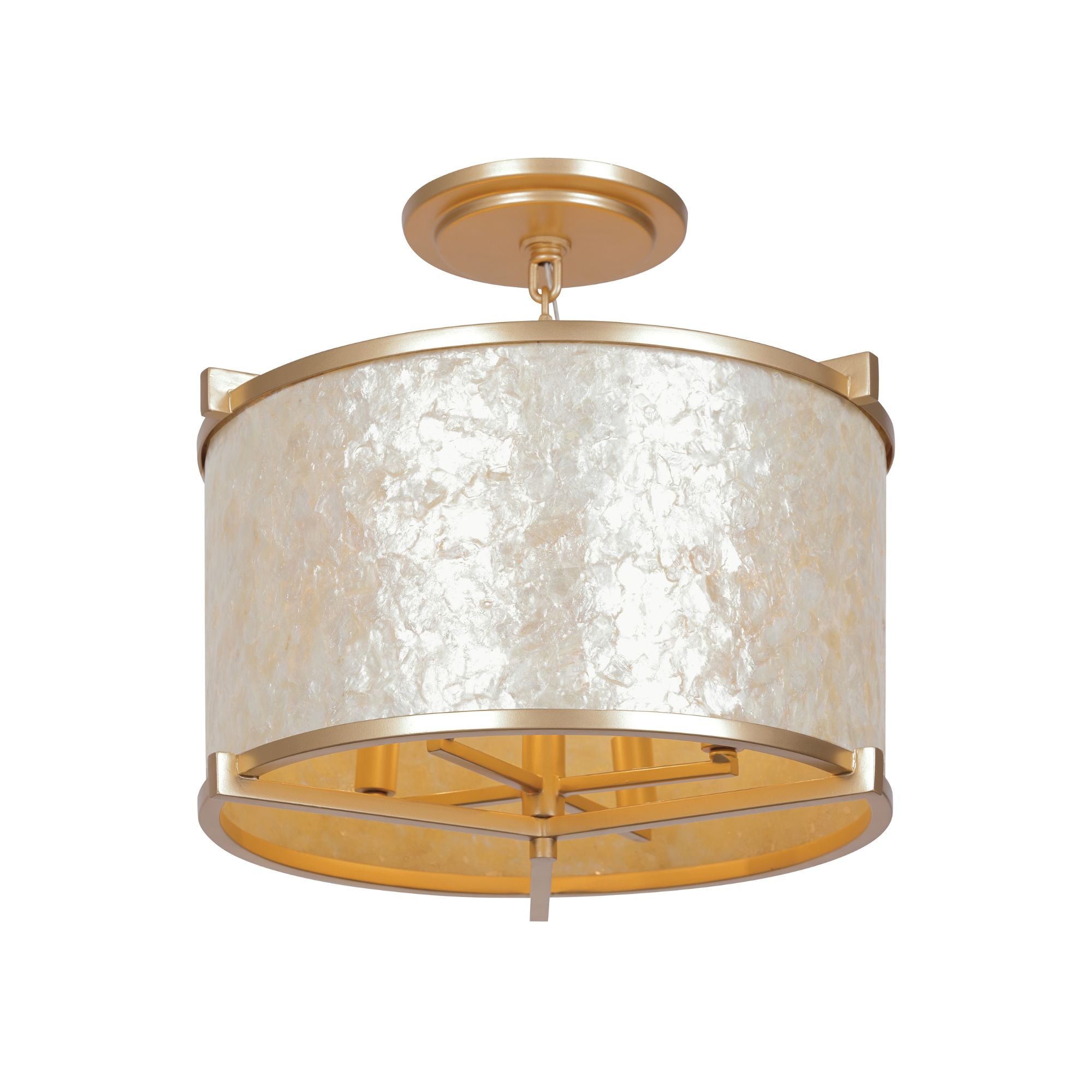 Sommers Bend 17" 4-Light Semi-Flush Mount, Fawn Gold Finish
