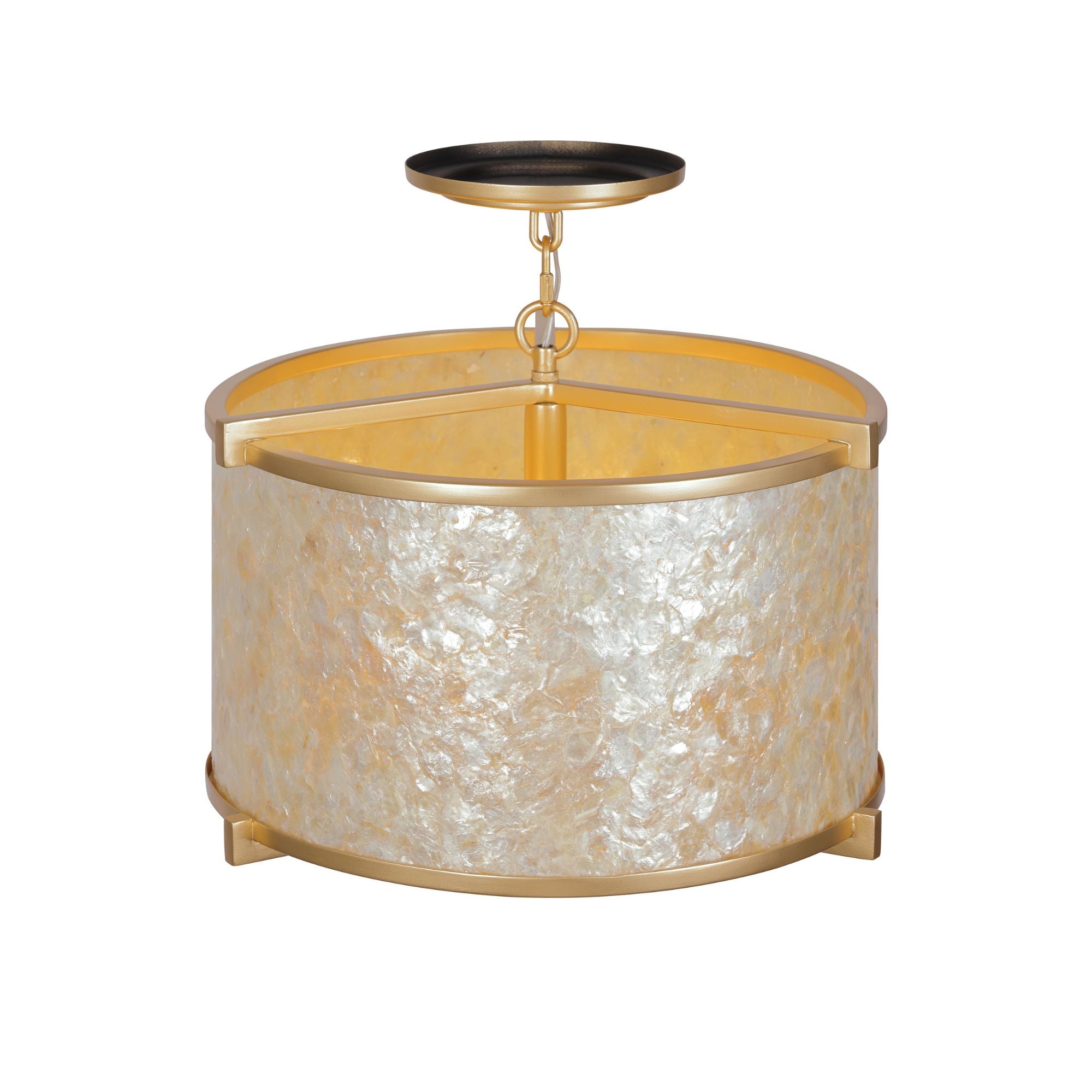 Sommers Bend 17" 4-Light Semi-Flush Mount, Fawn Gold Finish