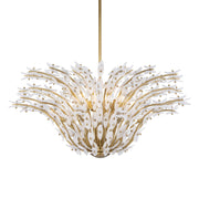 Metropolitan Sorra 40 in. 14-Light Chandelier, Painted Legacy Brass & White Swirl