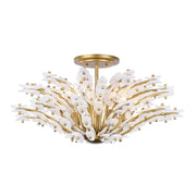Metropolitan Sorra 24 in. 6-Light Semi-Flush Mount, Painted Legacy Brass & White Swirl