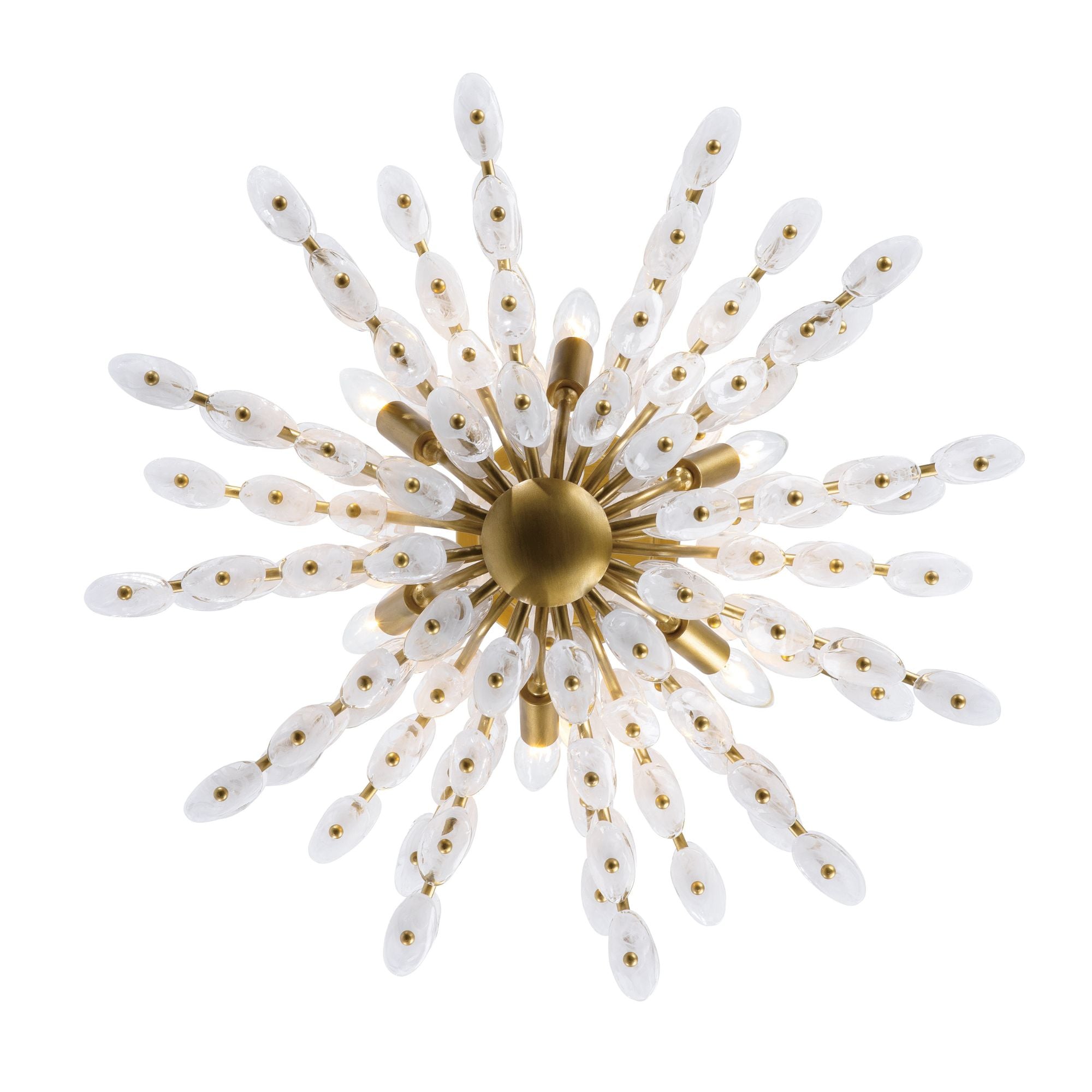 Metropolitan Sorra 24 in. 6-Light Semi-Flush Mount, Painted Legacy Brass & White Swirl