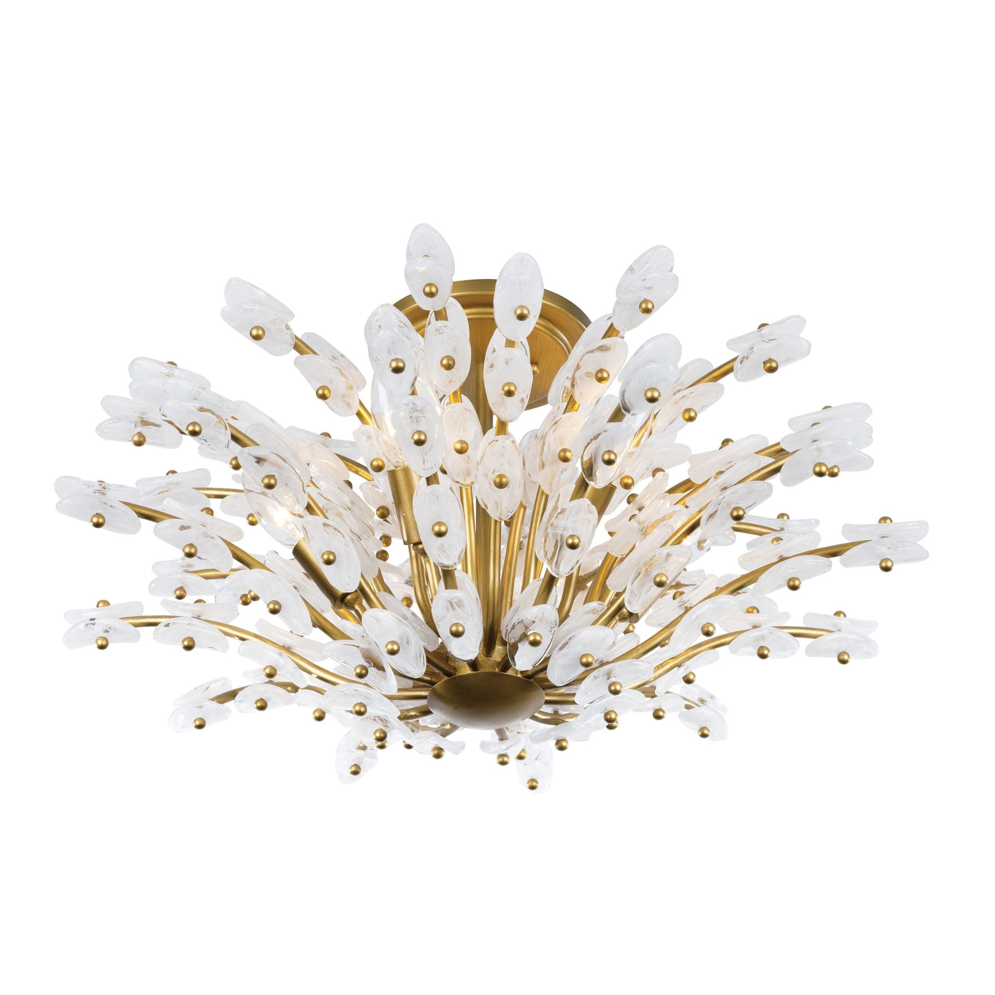 Metropolitan Sorra 24 in. 6-Light Semi-Flush Mount, Painted Legacy Brass & White Swirl