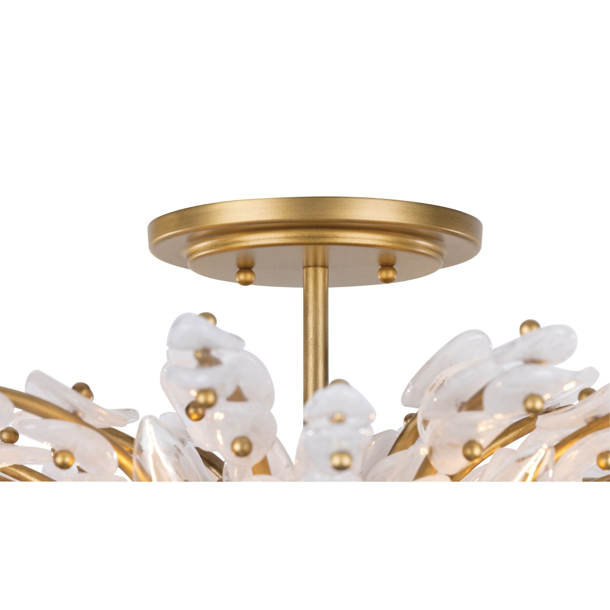 Metropolitan Sorra 24 in. 6-Light Semi-Flush Mount, Painted Legacy Brass & White Swirl