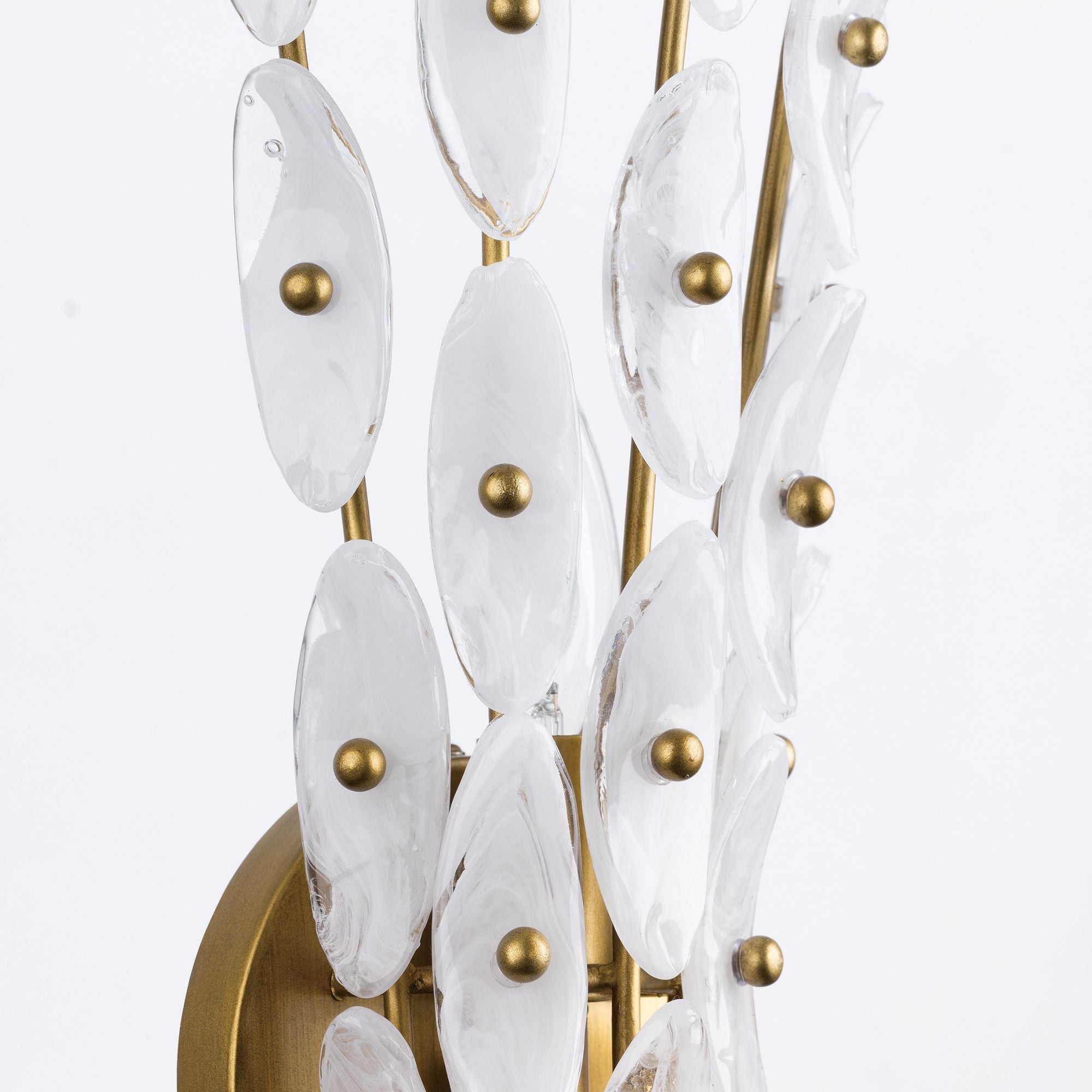 Metropolitan Sorra 21.5 in. 2-Light Wall Sconce, Painted Legacy Brass with White Swirl