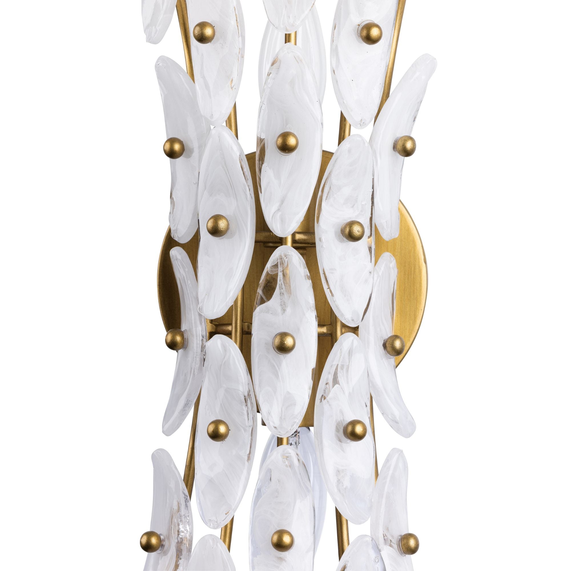 Metropolitan Sorra 21.5 in. 2-Light Wall Sconce, Painted Legacy Brass with White Swirl